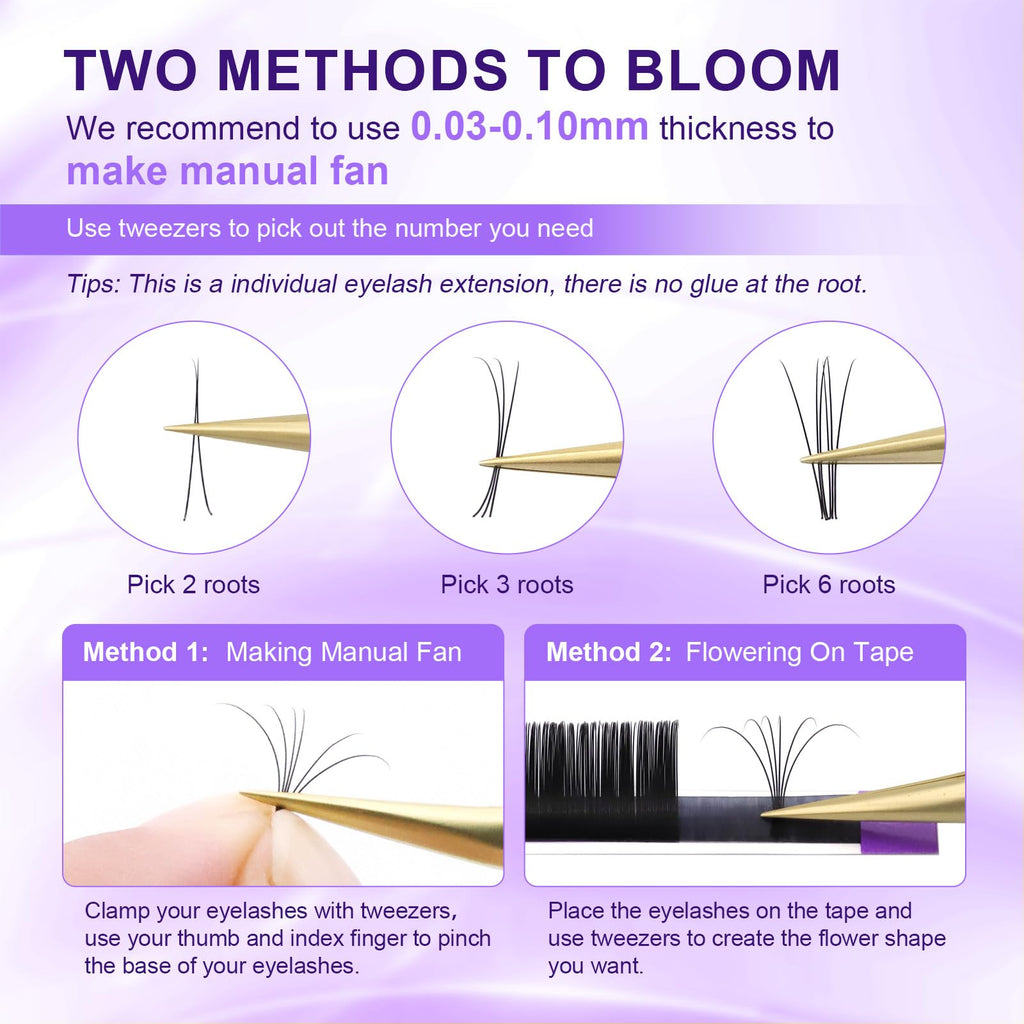 NAGARAKU 5 Trays Eyelash Extensions – 0.03mm D Curl, 7–15mm mix, Matte Black Faux Mink, 16 Rows, Purple Card