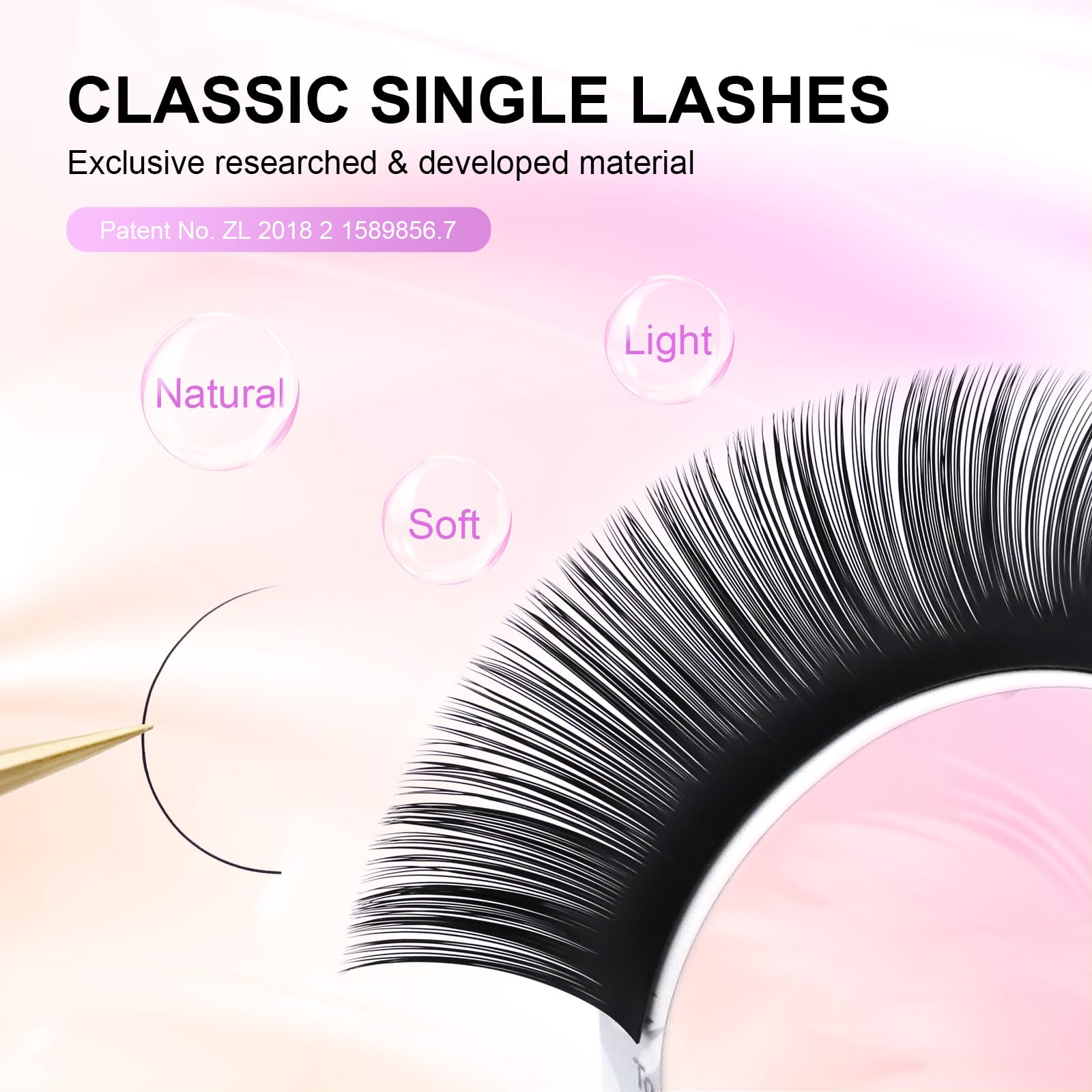 NAGARAKU 5 Trays Eyelash Extensions Matte Black 0.07LD MIX7-15 – Classic Lash Kit for Salons
