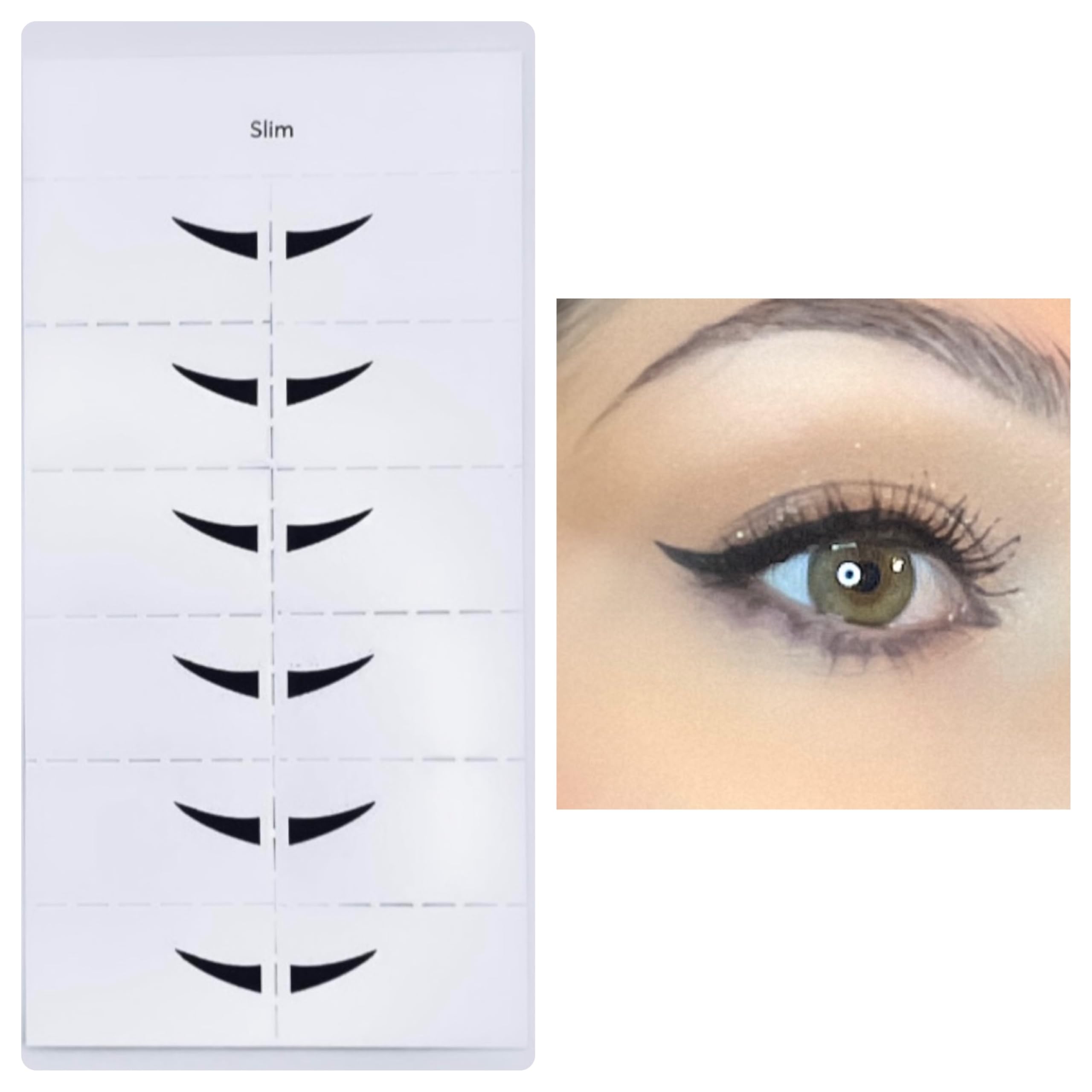 Nahrin Beauty Temporary Tattoo Eye Liner Wings – Slim, 24 Pairs