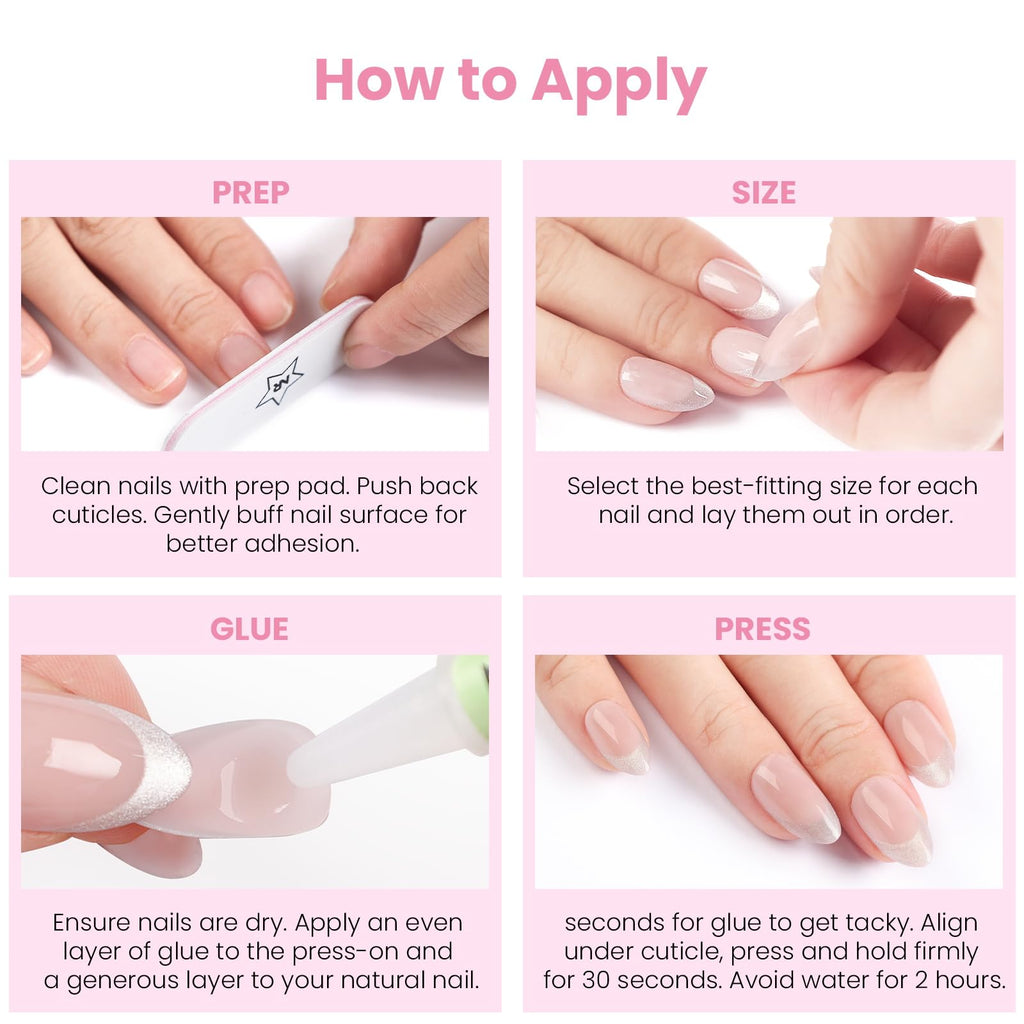 Nail Reformation Polka Dot Almond Press On Nails – Short Pink UV Finish, Reusable, 32 Tips, Glue Included | 16 Sizes