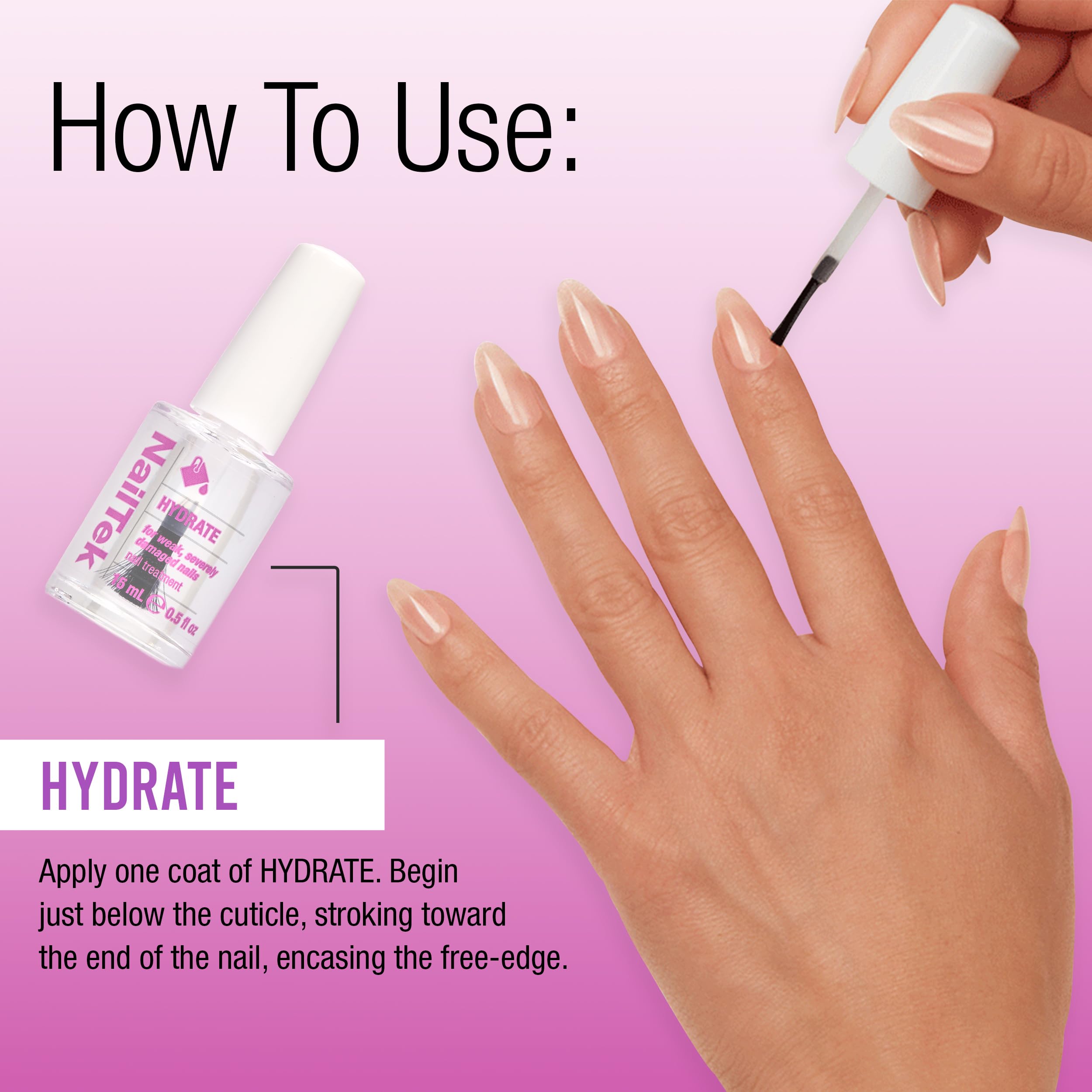 Nail Tek Hydrate Formula 4 – Moisturizing Nail Strengthener & Treatment (0.5 fl oz)