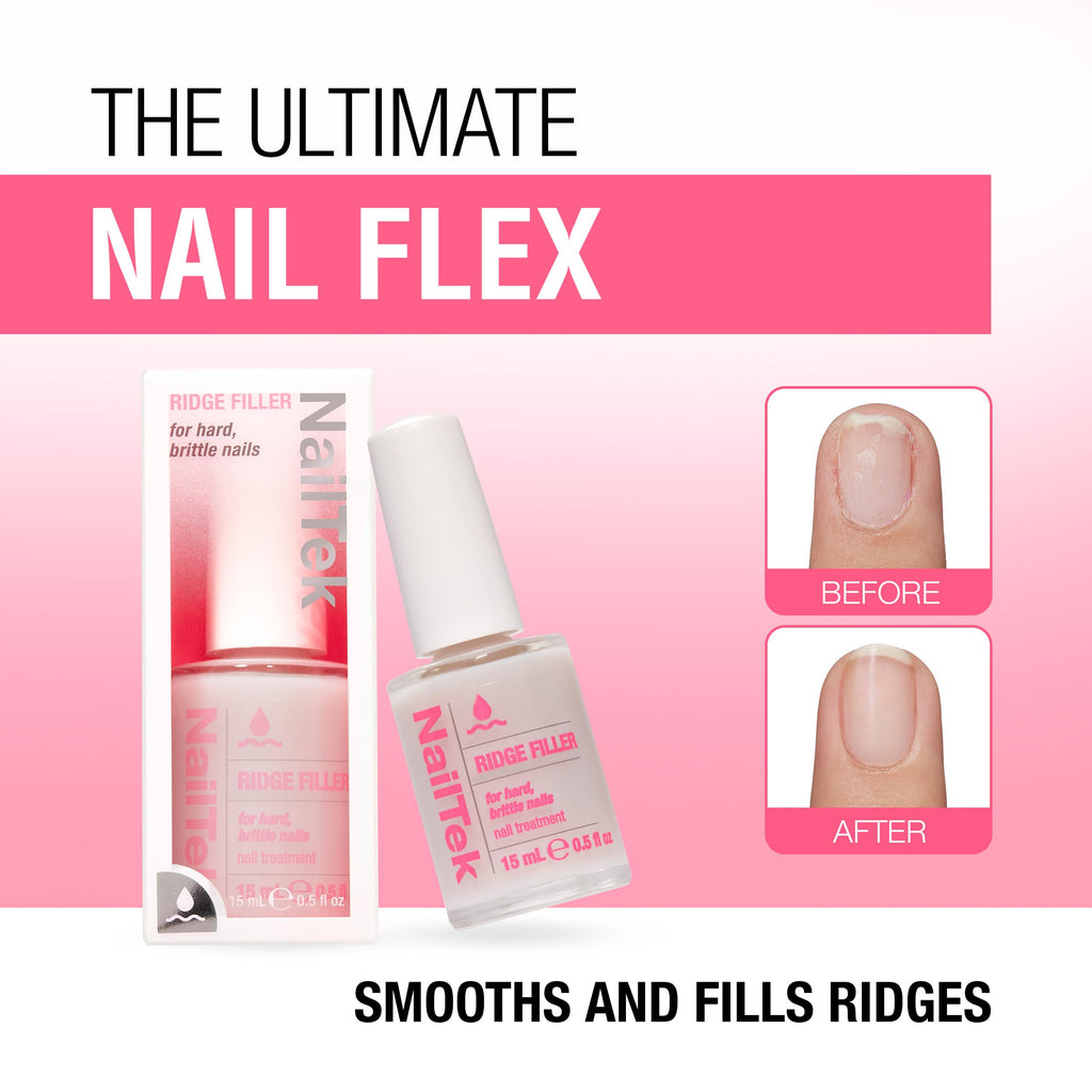 Nail Tek Ridge Filler Formula 3 – Clear Ridge Filler & Base Coat, 0.5 fl oz