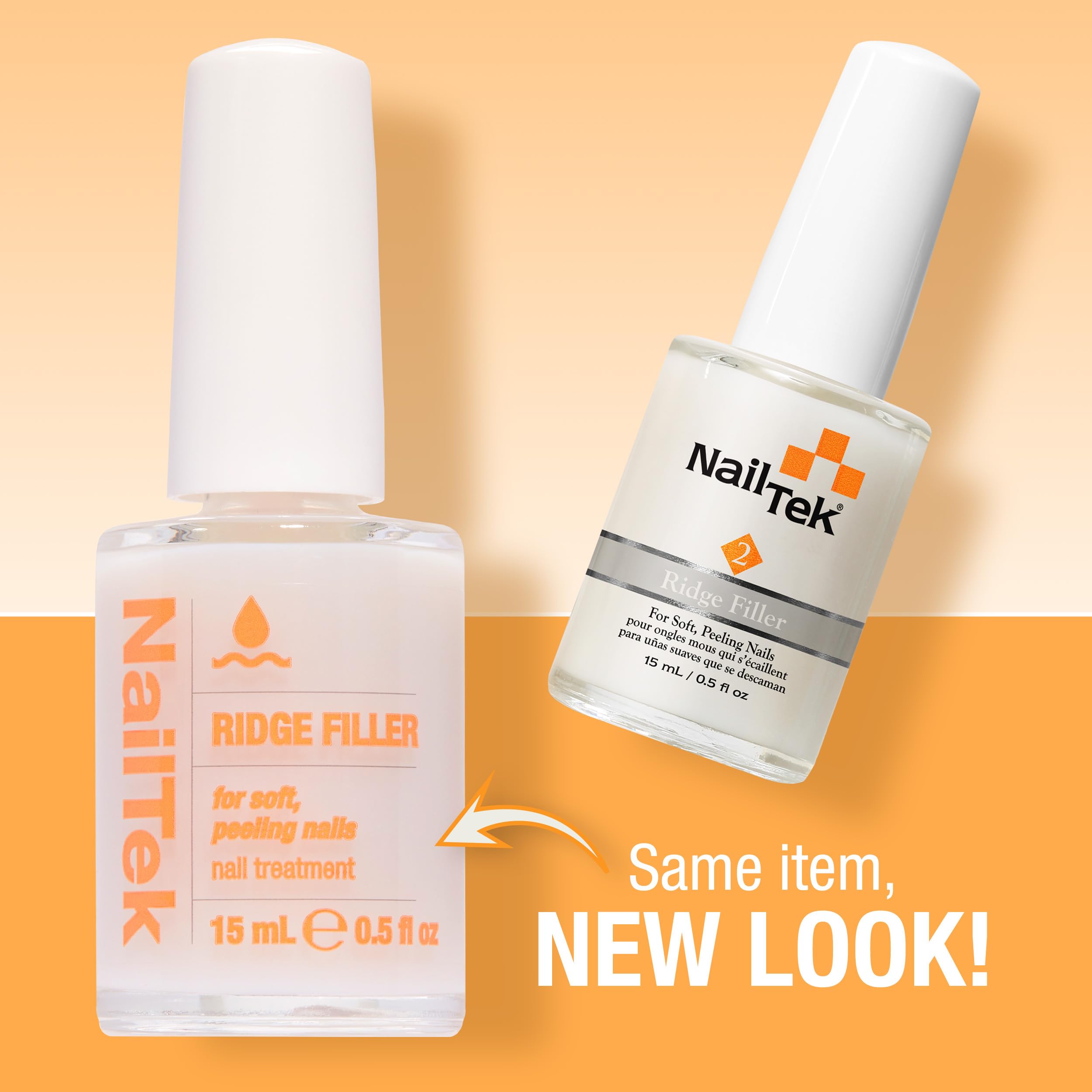 Nail Tek Ridge Filler Formula 2 – Clear Ridge Filler Base Coat for Soft, Peeling Nails