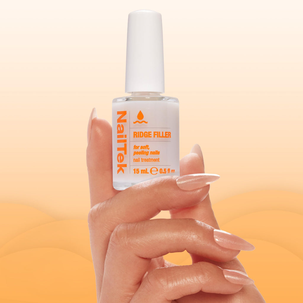 Nail Tek Ridge Filler Formula 2 – Clear Ridge Filler Base Coat for Soft, Peeling Nails
