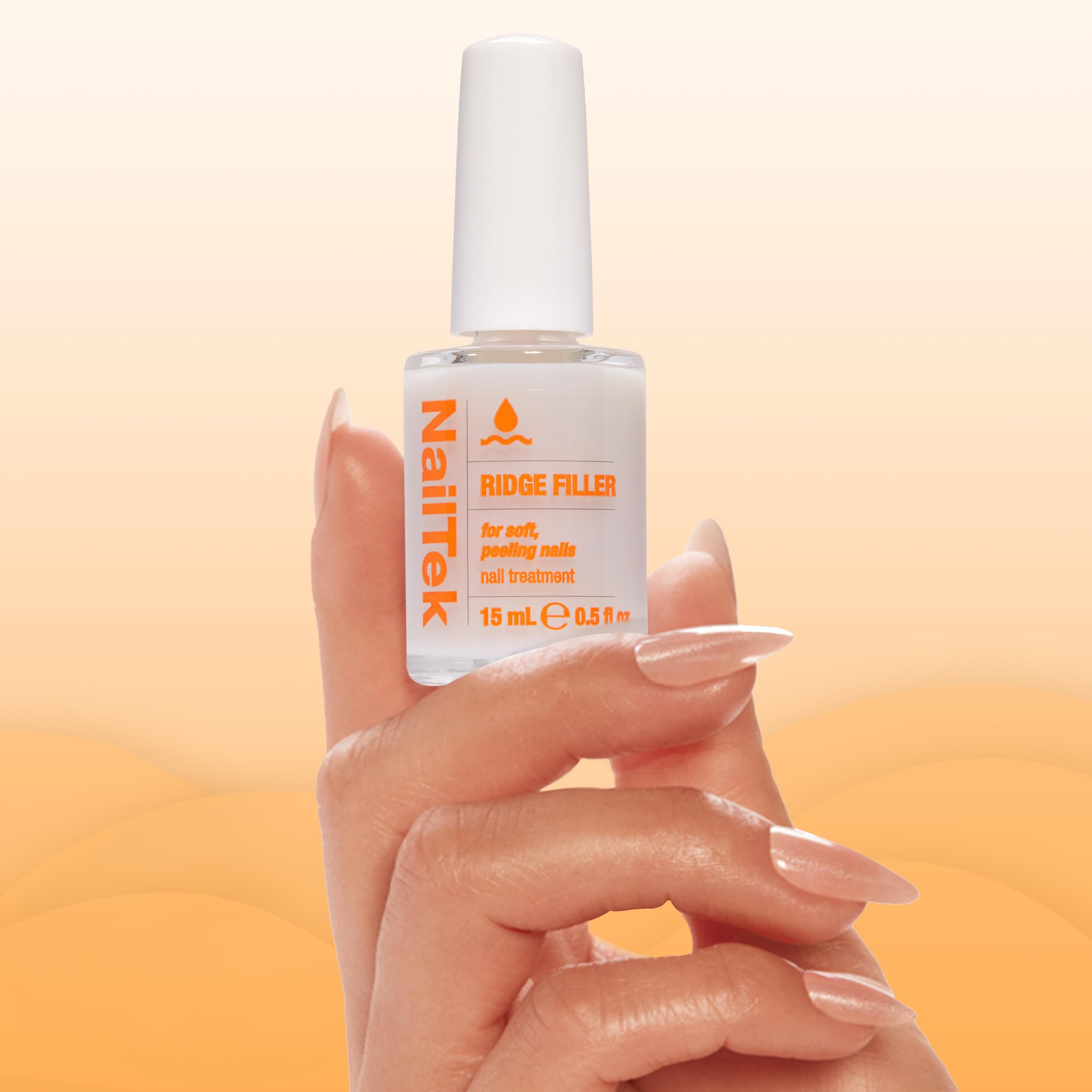 Nail Tek Ridge Filler Formula 2 – Clear Ridge Filler Base Coat for Soft, Peeling Nails