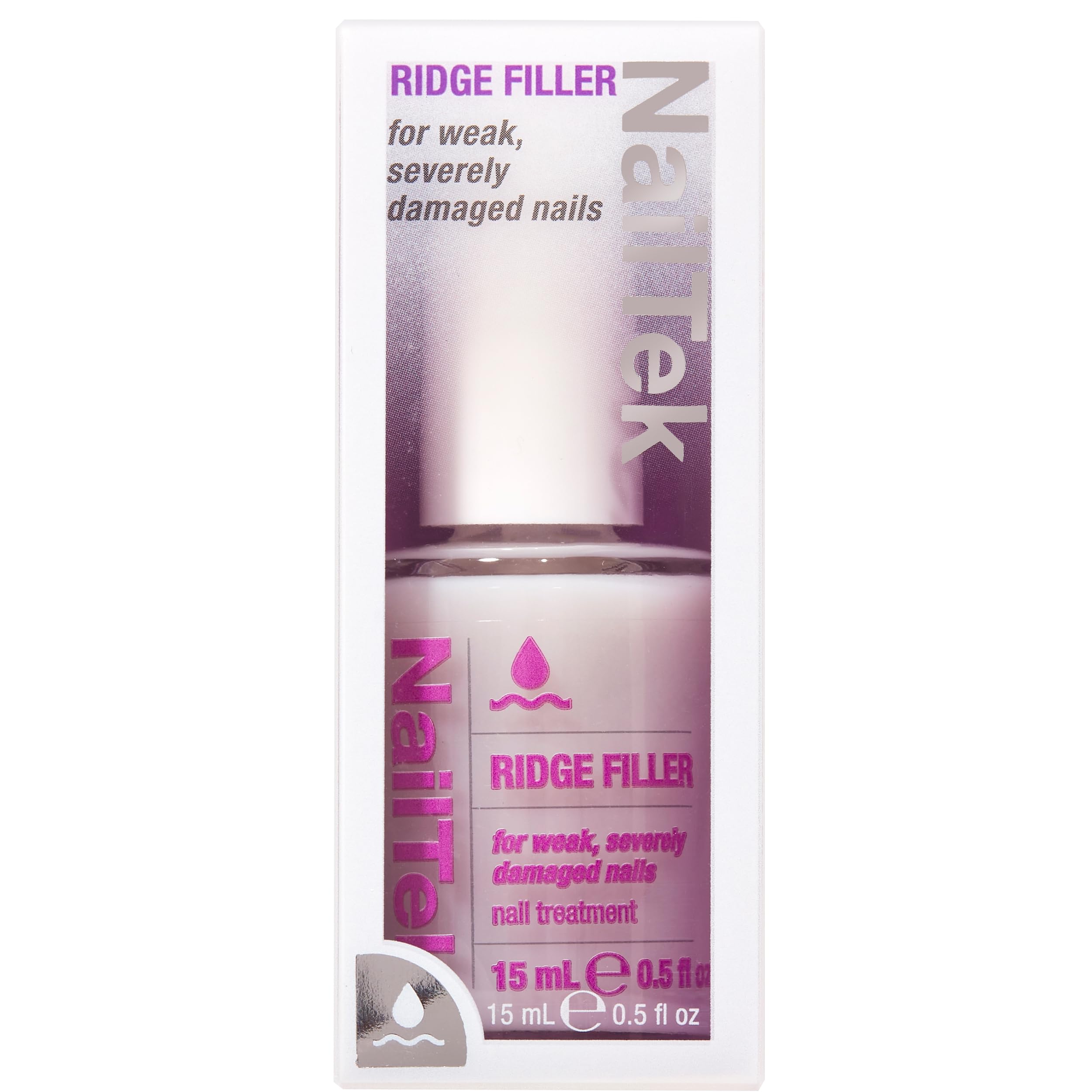 Nail Tek Ridge Filler Formula 4 — Clear Ridge Filler & Base Coat (0.5 fl oz)