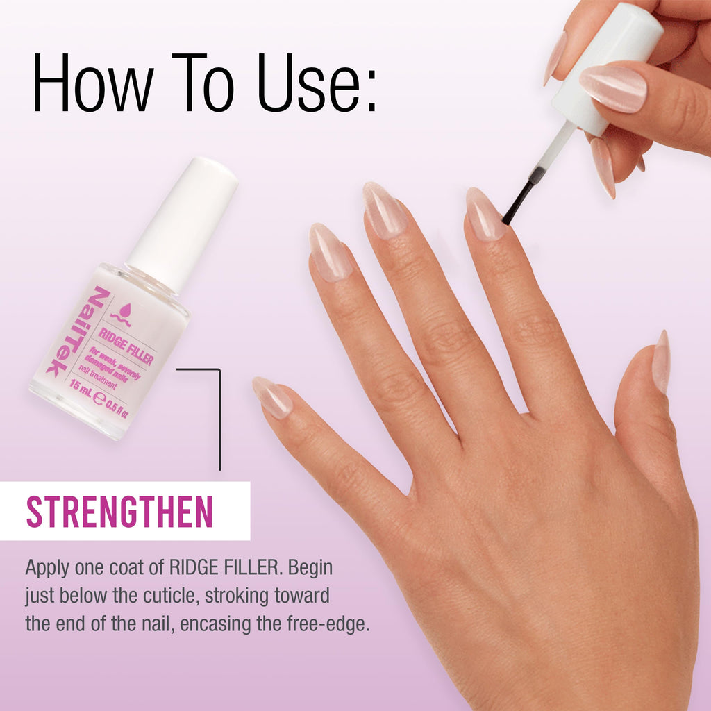 Nail Tek Ridge Filler Formula 4 — Clear Ridge Filler & Base Coat (0.5 fl oz)