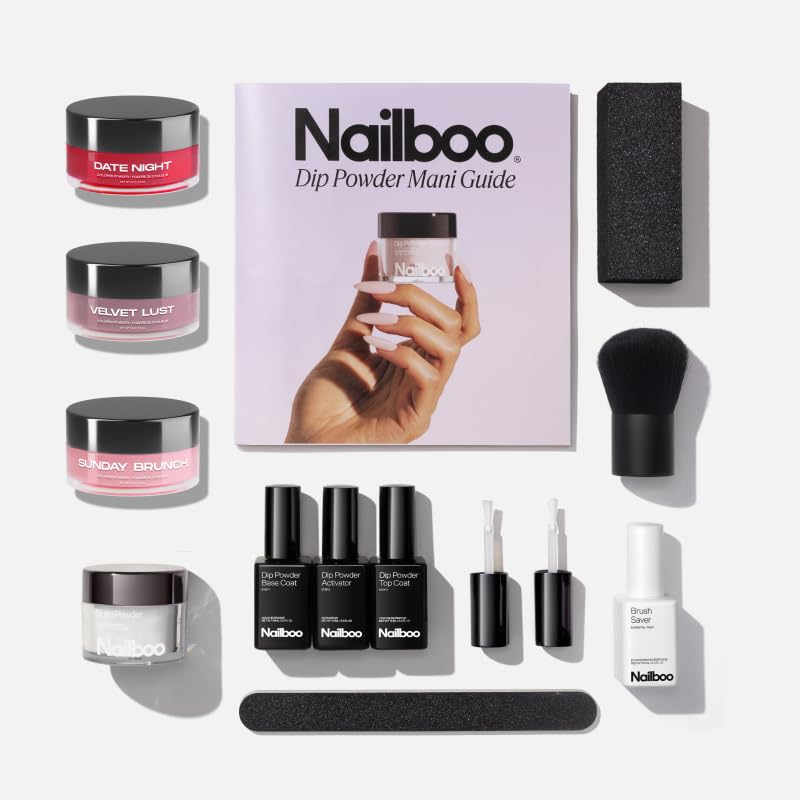 Nailboo Dip Powder Nail Kit Bundle: Velvet Lust, Date Night, Sunday Brunch | No UV Needed