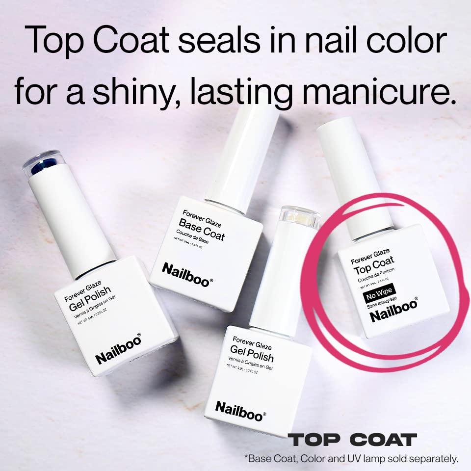 Nailboo Premier Forever Glaze Gel Top Coat – Clear, Self-Leveling, Salon-Quality Shine (0.3 oz)