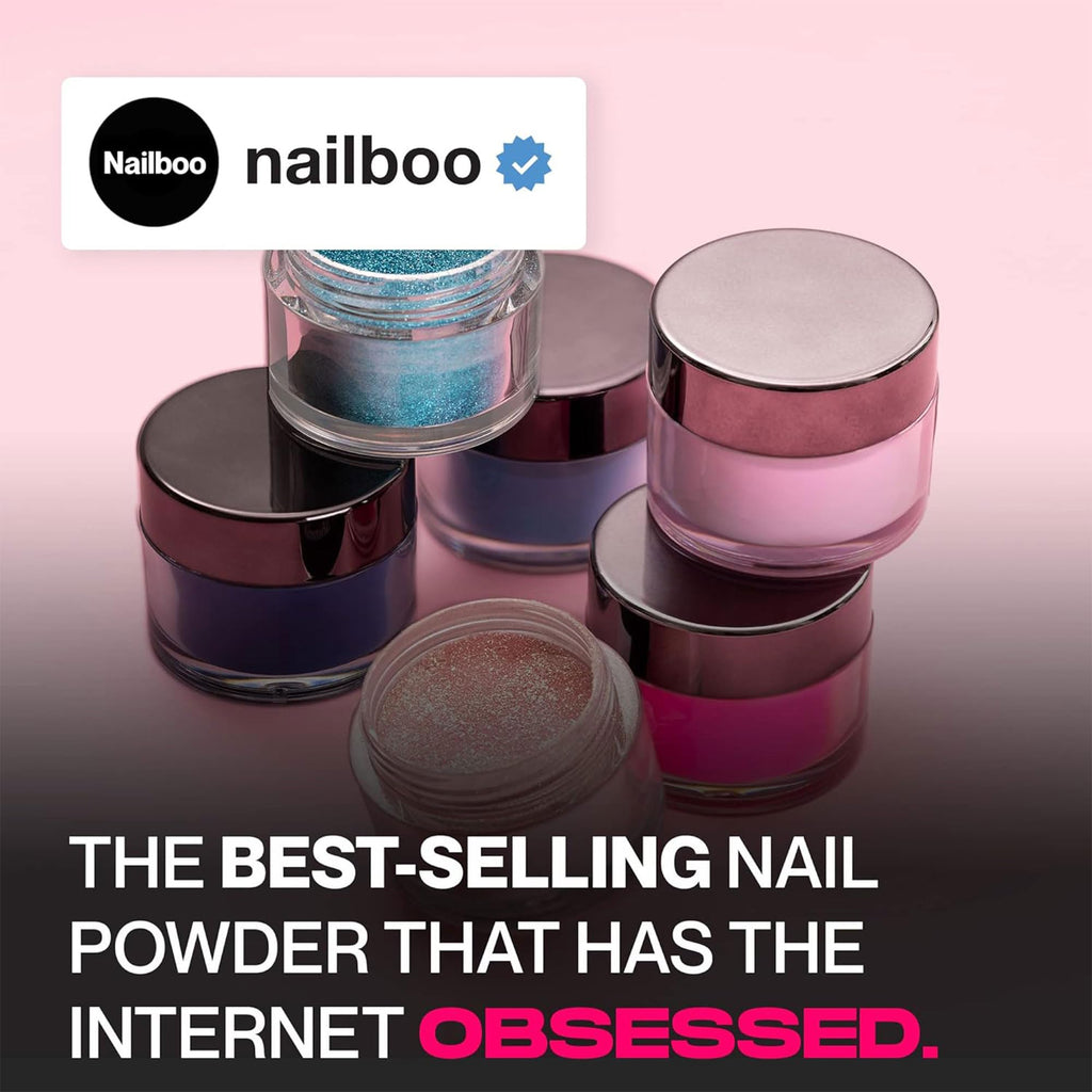 Nailboo Dip Powder Soda Glam Pink Glitter – No UV Needed, 0.5 oz, DIY Nails at Home