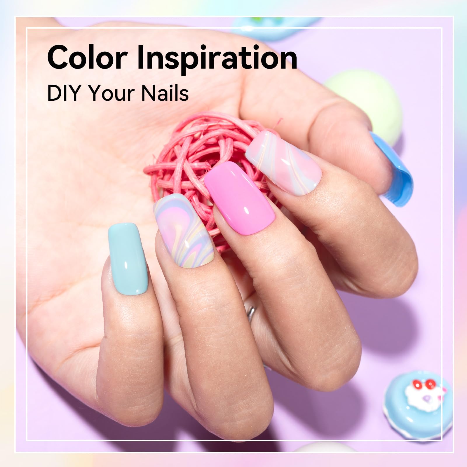 Nailshion Regular Nail Polish Set – 6 Rainbow Colors | Quick Dry, Non-Gel, Castor Oil Rich