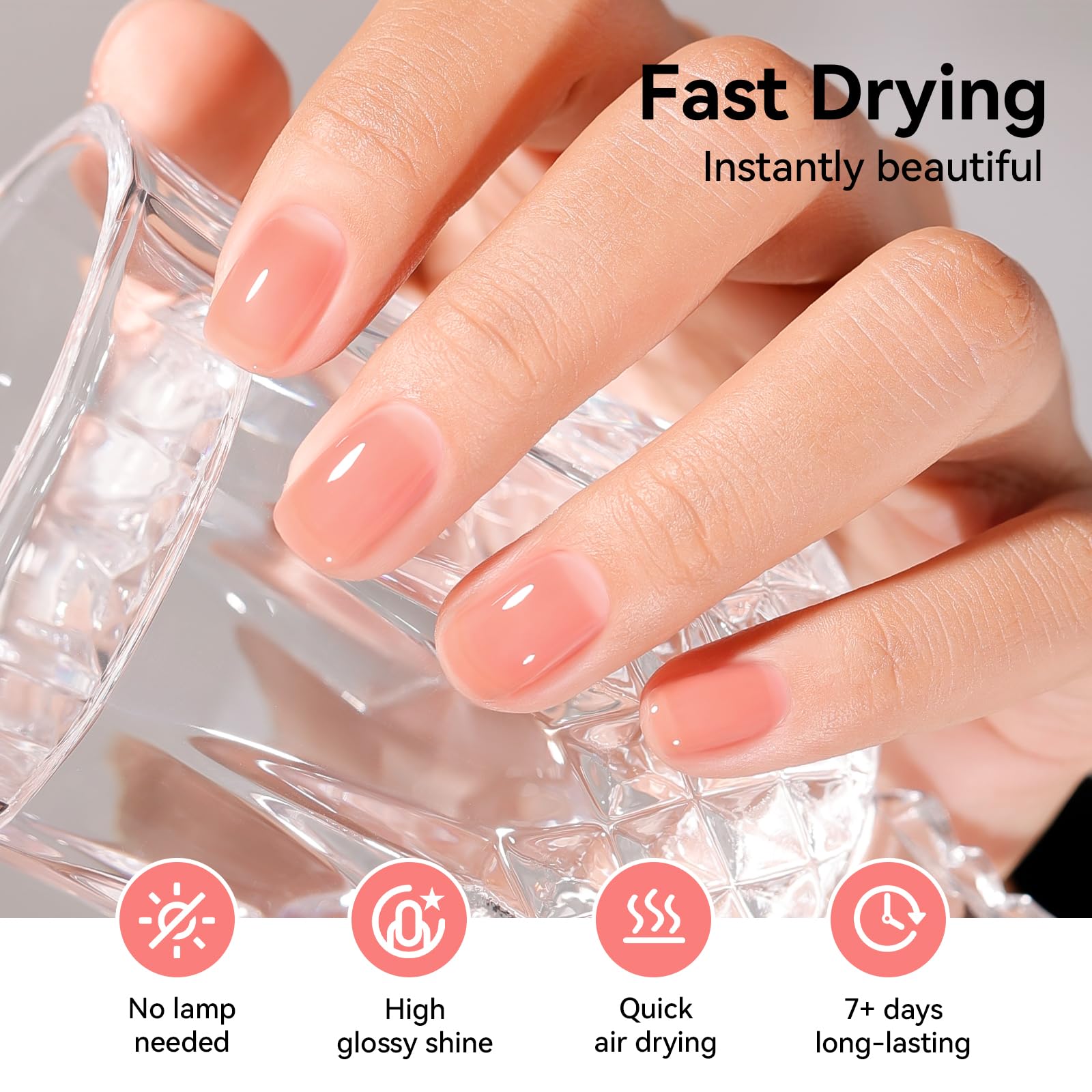 Nailshion Nude Nail Polish Set – 6 Neutral Shades, Quick-Dry, Non-Toxic, Castor Oil + Vitamin E