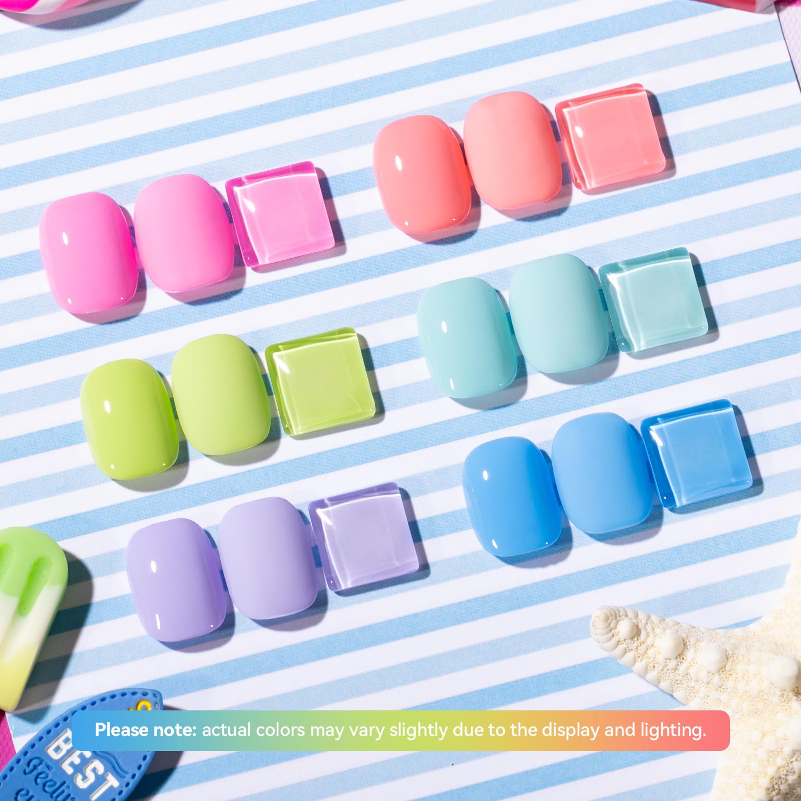 Nailshion Regular Nail Polish Set – 6 Rainbow Colors | Quick Dry, Non-Gel, Castor Oil Rich