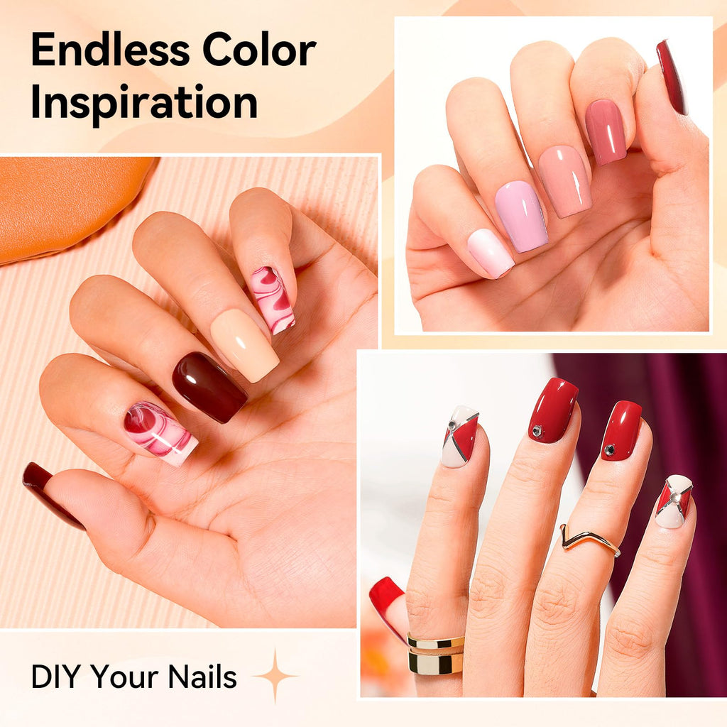 Nailshion Nude Gray Nail Polish Set – 16 Colors with Base & Top Coat, Remover Pads | Fast Dry, Non-Gel