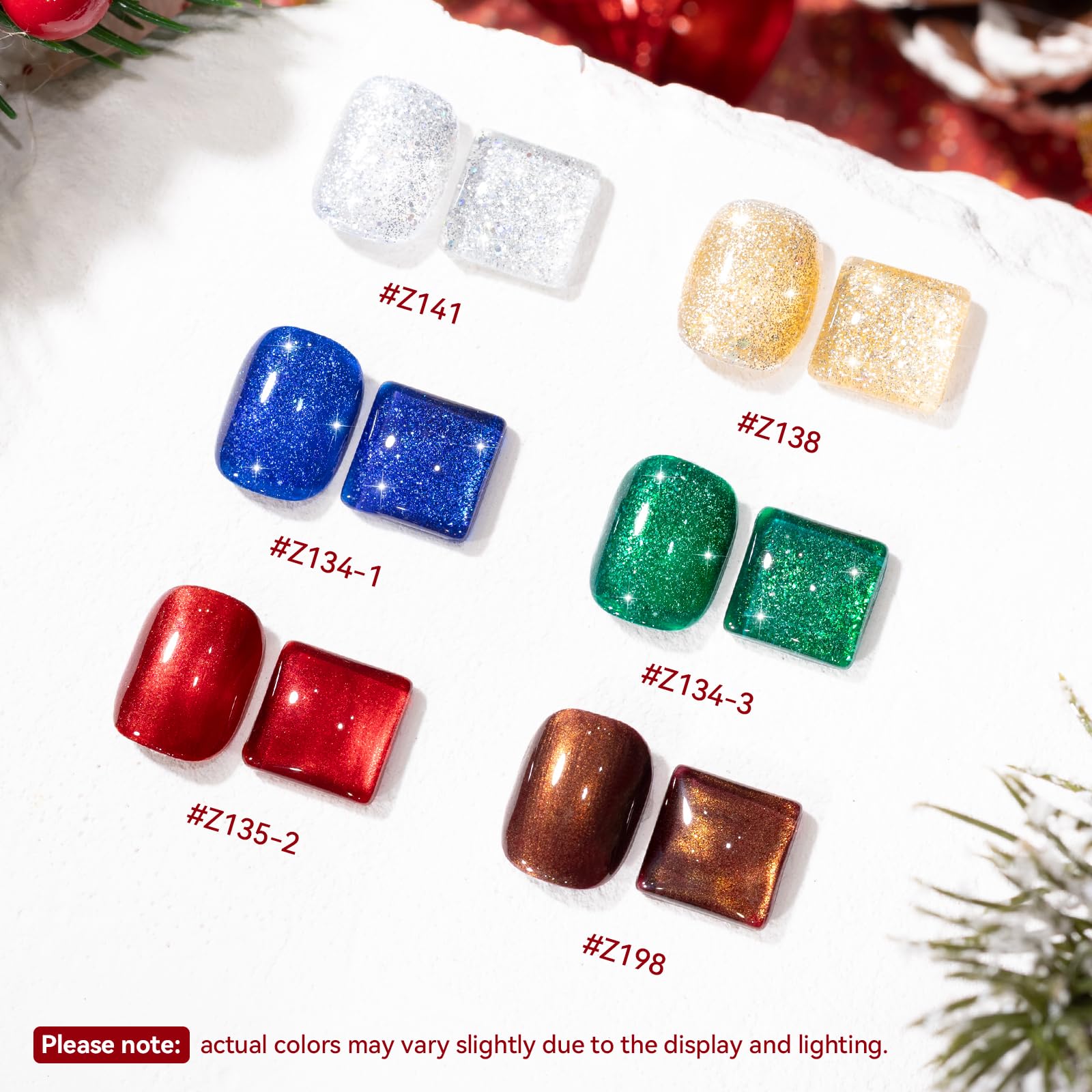 Nailshion Christmas Nail Polish Set – 6 Colors, Quick-Dry, Hema-Free, Salon-Quality