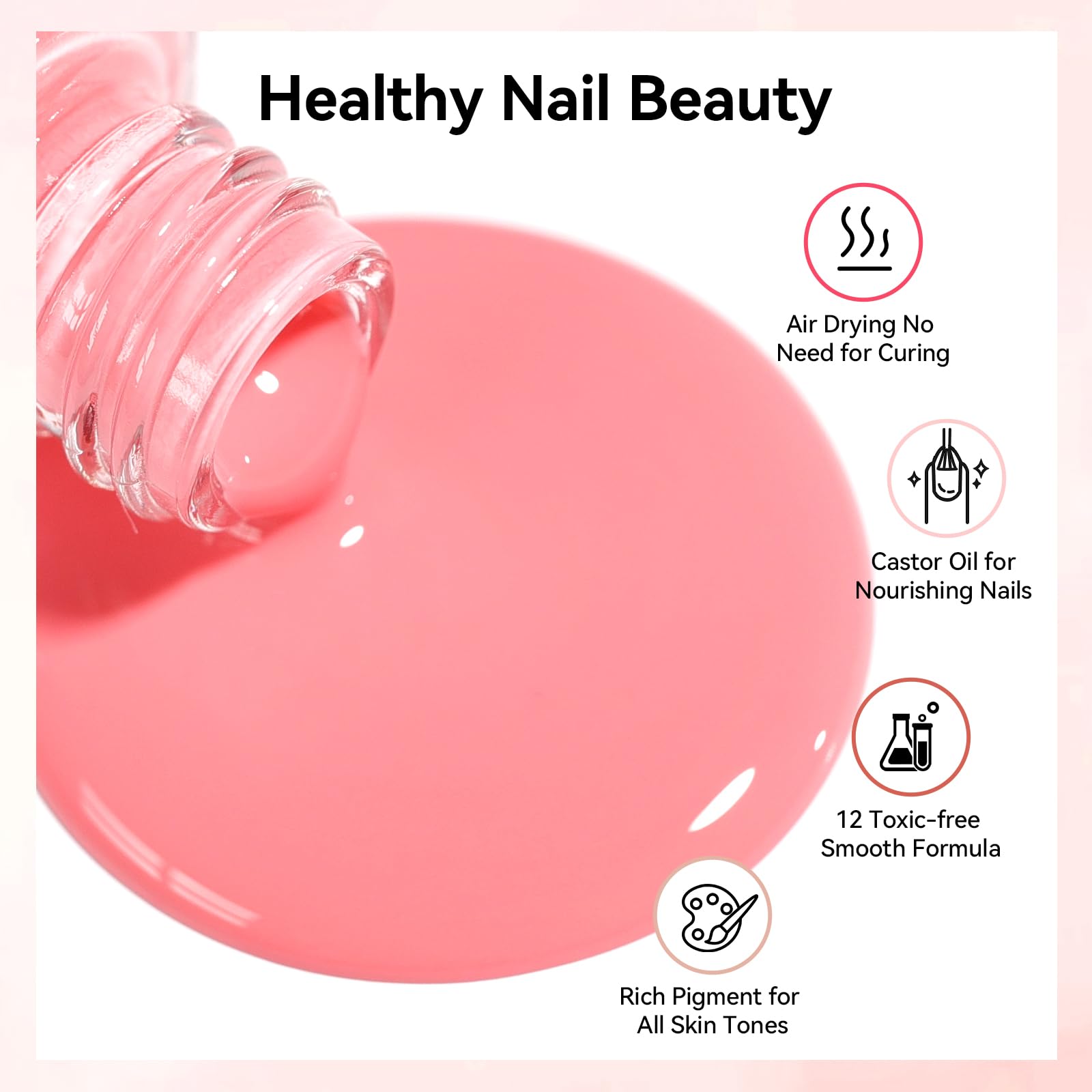 Nailshion 16-Color Nail Polish Set with Base & Top Coat and Remover Pads
