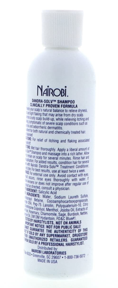 Nairobi Therapeutic Dandra-Solv Moisturizing Shampoo – Unisex, 8 oz