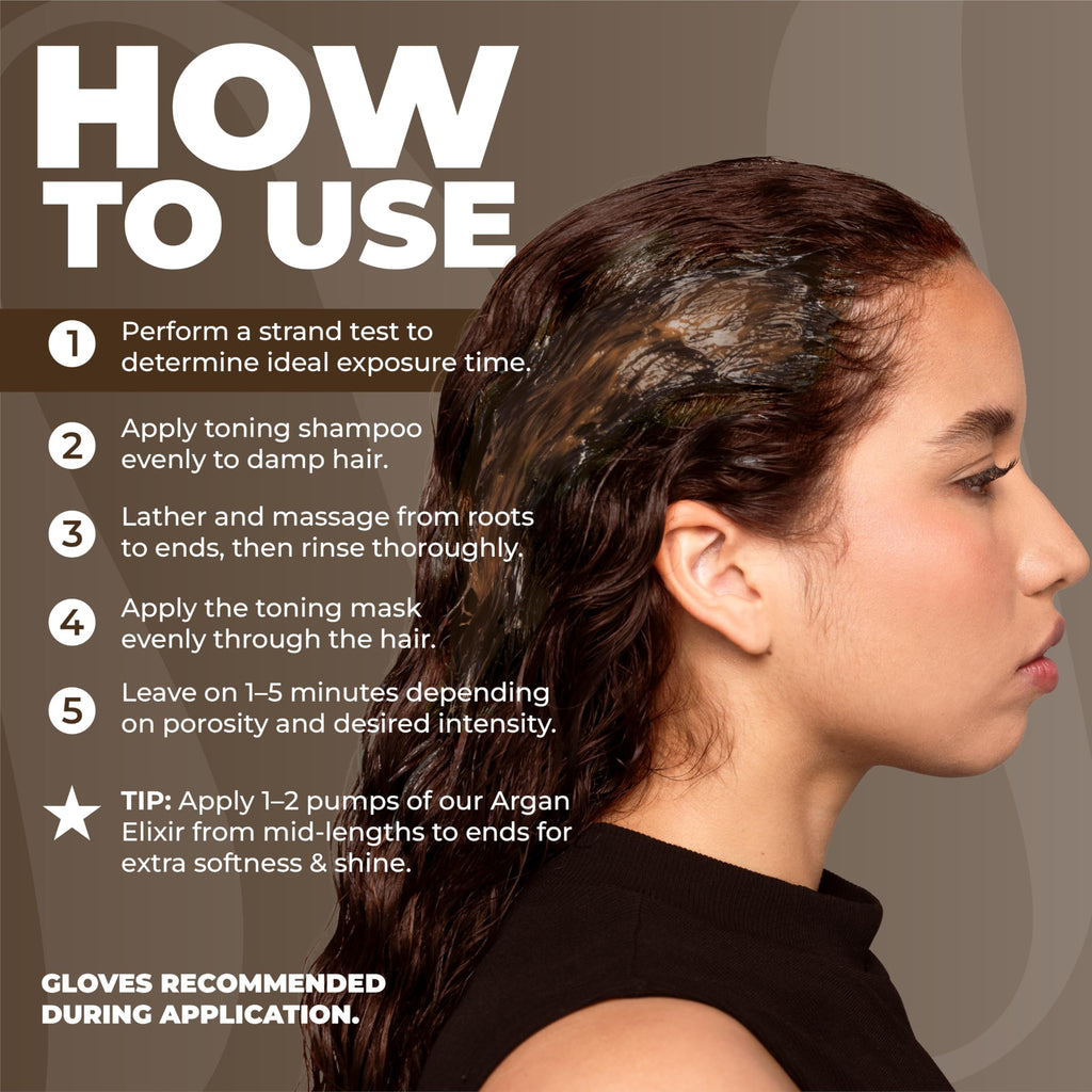 Naissant Glow Mocca Hair Toning Shampoo — Neutralizes Red/Orange Undertones with High-Purity Pigments for Brown & Mocha Hair | Paraben, Ammonia & Sulfate Free | 10.1 Fl Oz