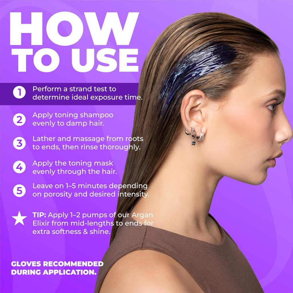 Naissant Pearl Blonde Set: Purple Shampoo & Toning Mask to Eliminate Brassiness | Paraben, Ammonia & Sulfate Free | 10.1 oz