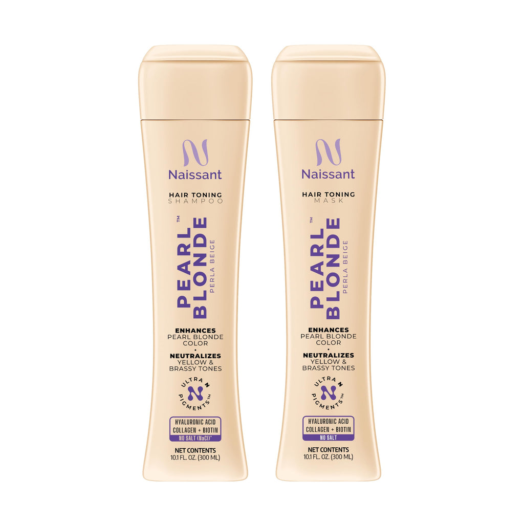 Naissant Pearl Blonde Set: Purple Shampoo & Toning Mask to Eliminate Brassiness | Paraben, Ammonia & Sulfate Free | 10.1 oz