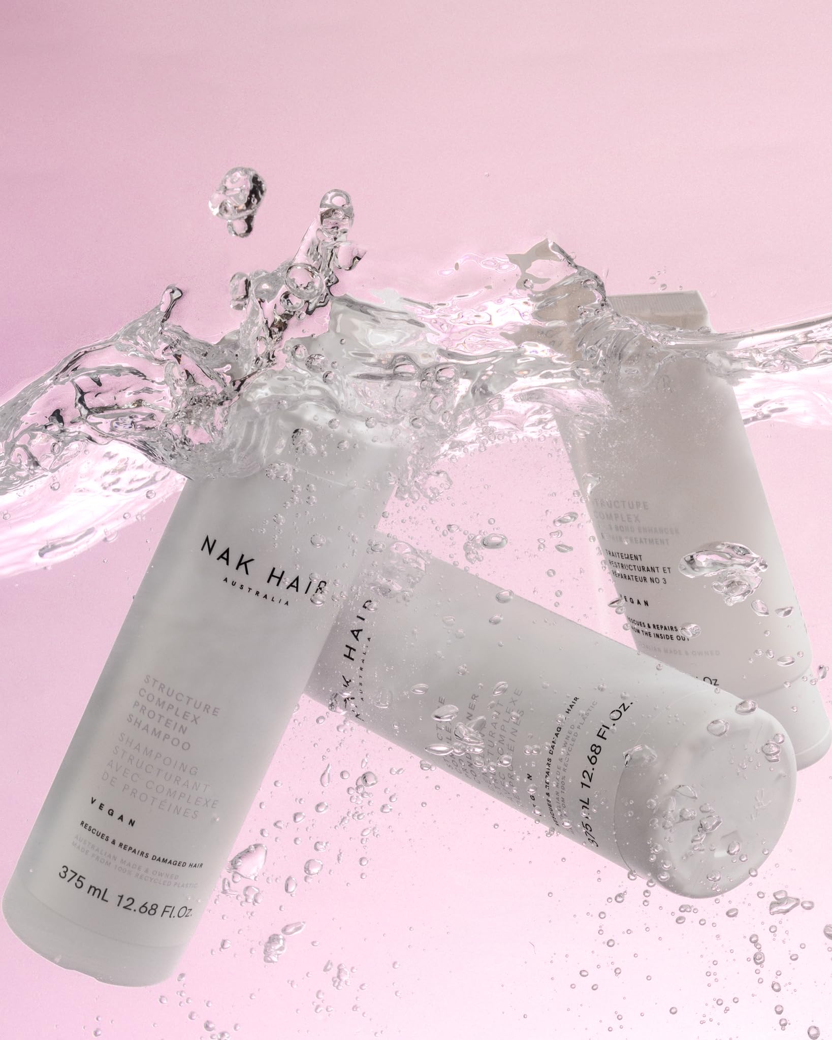 NAK Hair Structure Complex Protein Shampoo 375ml — Strengthening Hair Cleanser | Australian Made