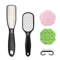 NAKACENCE Foot Scrubber Set – Double-Sided Foot File, 2 Bath Bombs, Callus Remover for Cracked Heels