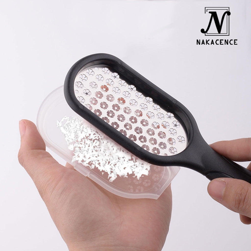 NAKACENCE Foot Scrubber Set – Double-Sided Foot File, 2 Bath Bombs, Callus Remover for Cracked Heels