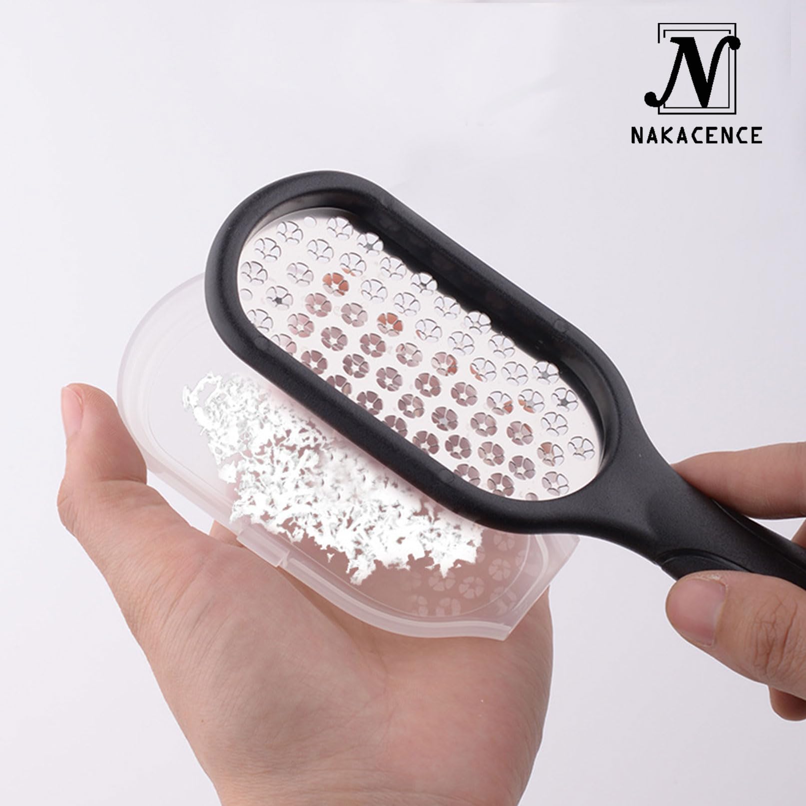 NAKACENCE Foot Scrubber Set – Double-Sided Foot File, 2 Bath Bombs, Callus Remover for Cracked Heels