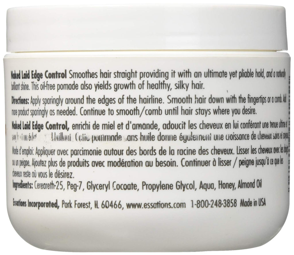 Naked by Essations Laid Edge Control, 4 oz – Smooth, Grease-Free Edge Hold
