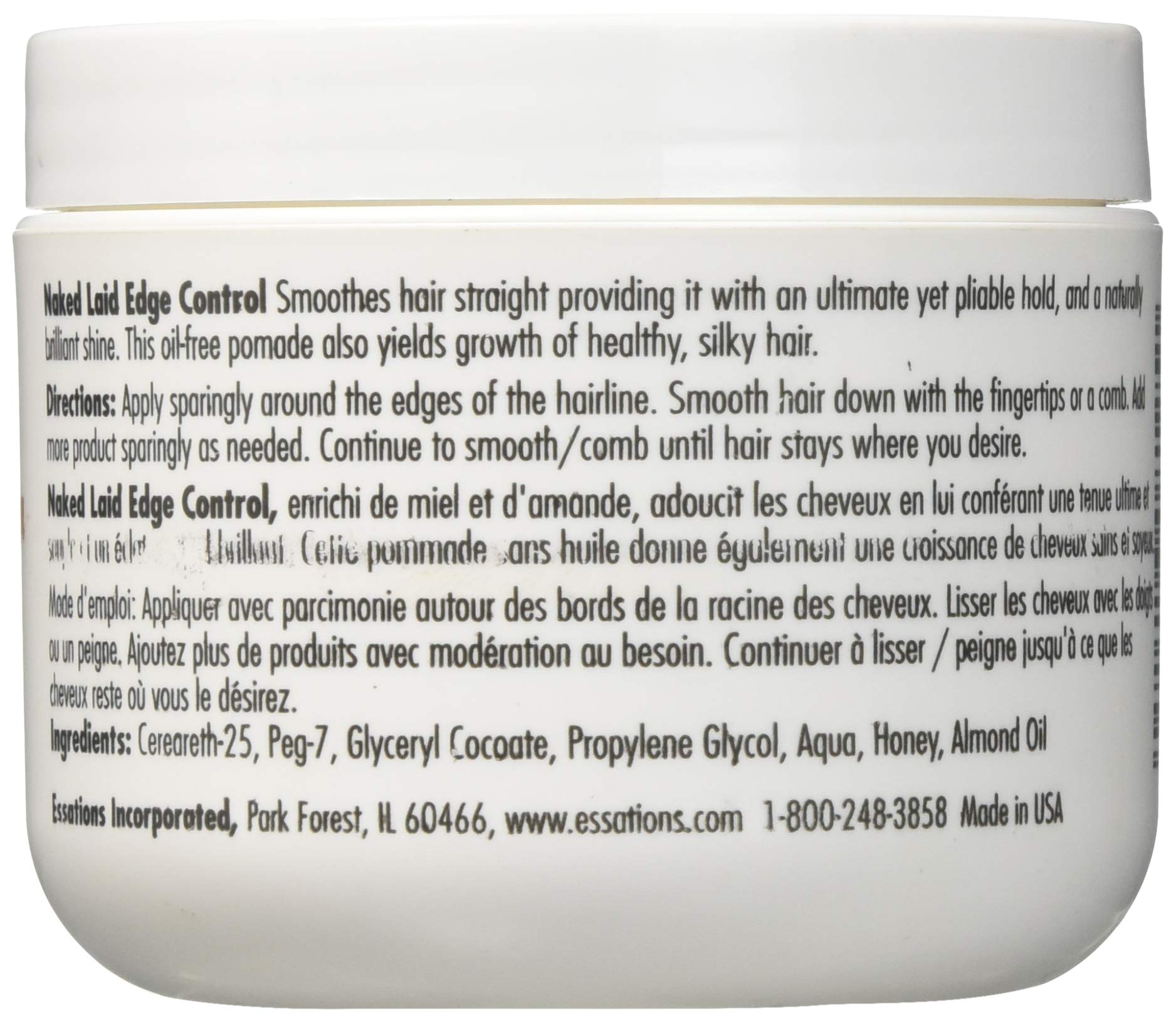 Naked by Essations Laid Edge Control, 4 oz – Smooth, Grease-Free Edge Hold