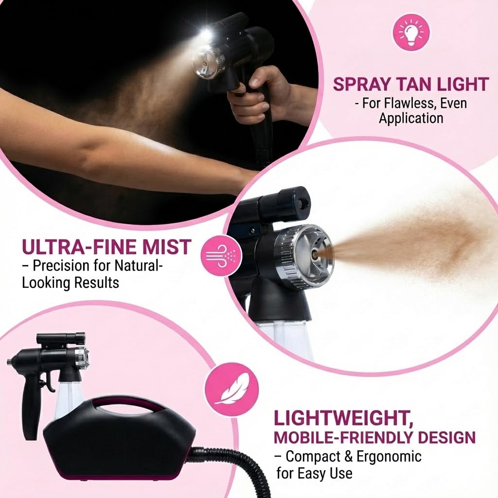 Naked Sun Fascination: Professional Spray Tan Machine with Light and HVLP Gun
