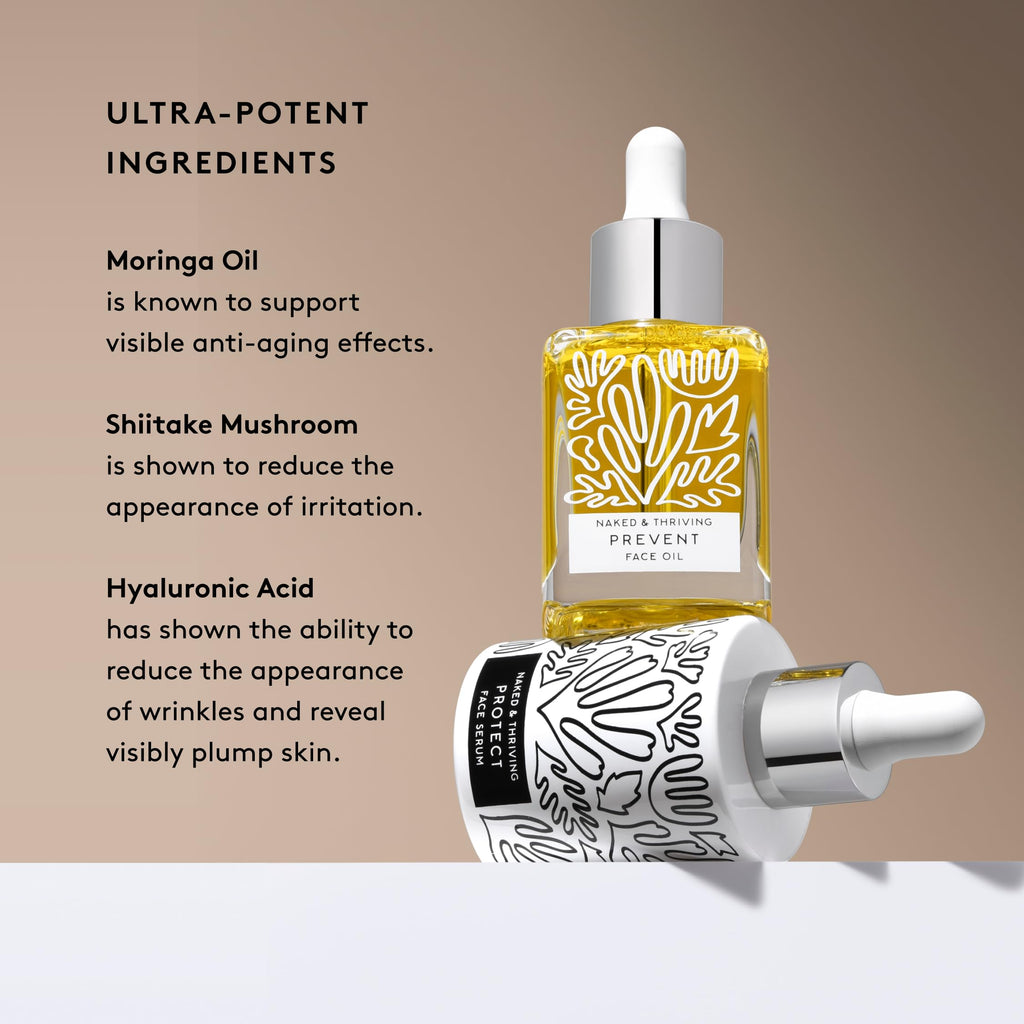 Naked & Thriving Limited Edition Day Set – Protect Antioxidant Day Serum + Prevent Anti-Aging Oil