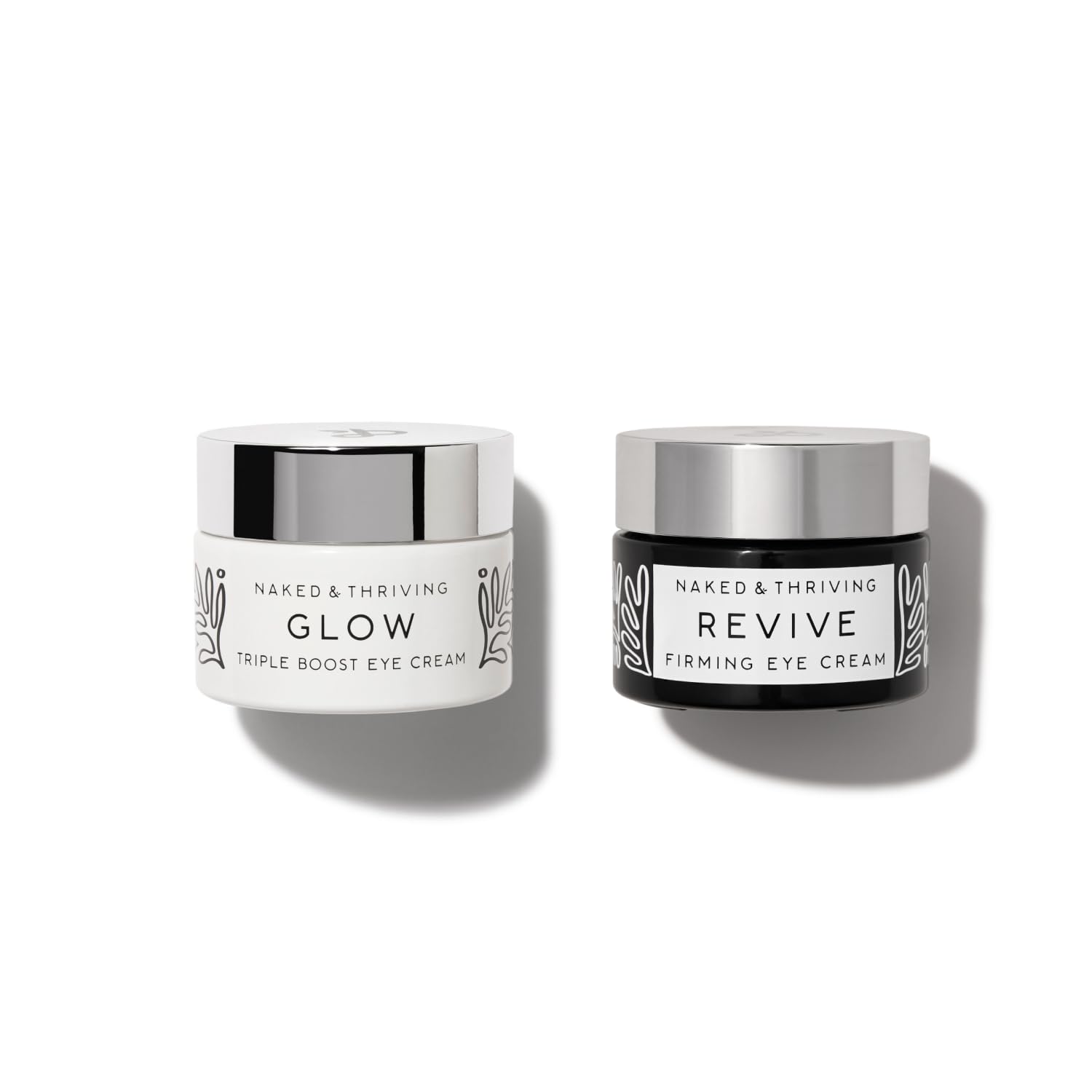 Naked & Thriving The Radiant Eye Set – Glow Triple Boost & Revive Firming Eye Creams (15 mL each)