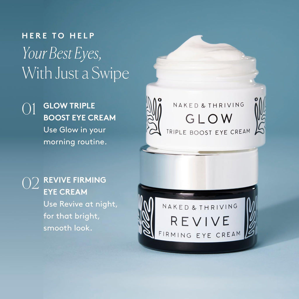 Naked & Thriving The Radiant Eye Set – Glow Triple Boost & Revive Firming Eye Creams (15 mL each)
