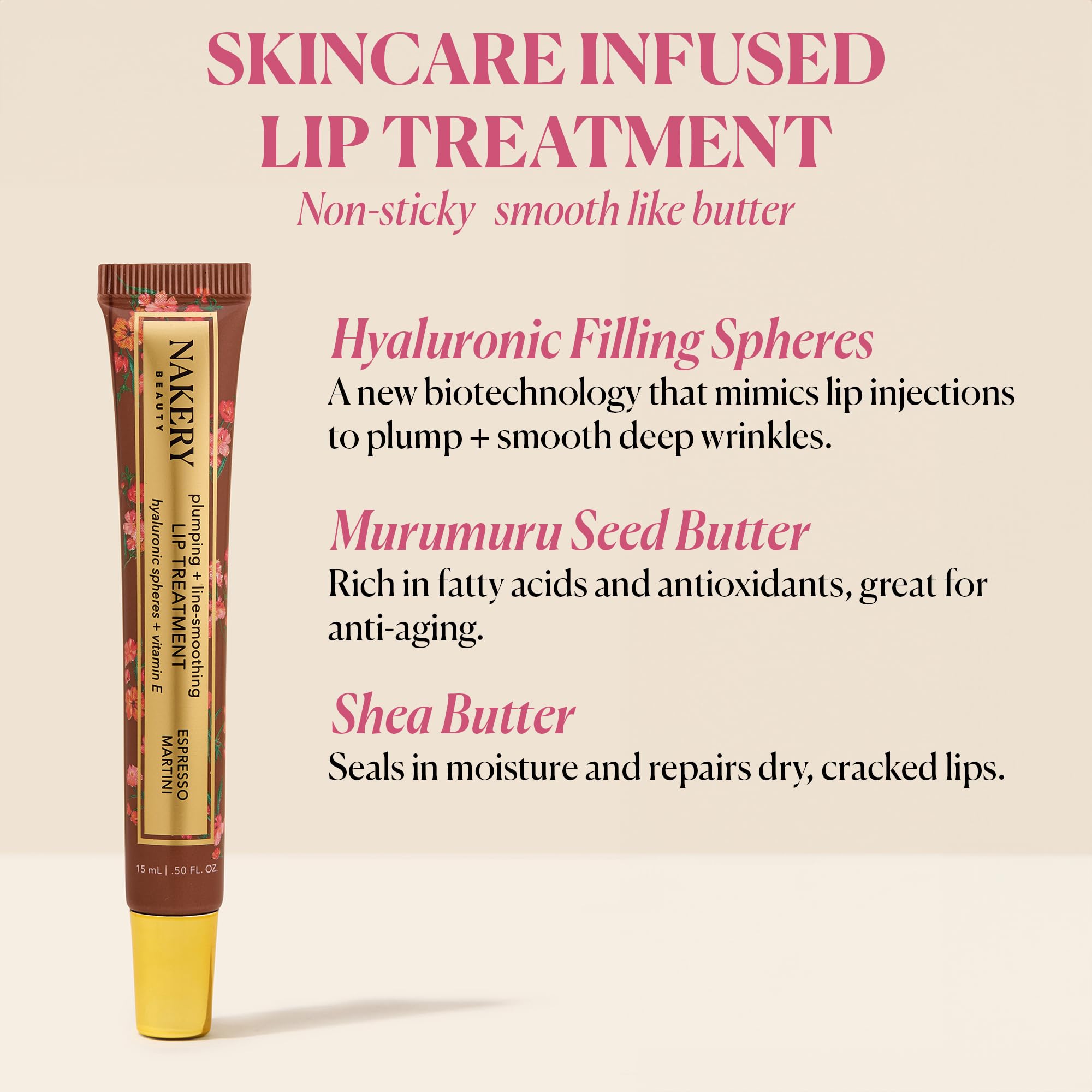 Nakery Plumping Lip Treatment with Hyaluronic Acid – Espresso Martini
