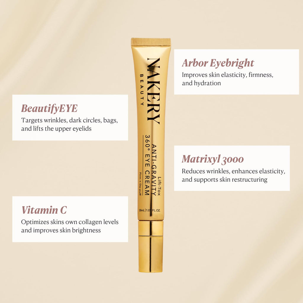 Nakery Lift-Tox Eye Cream – Depuff, Lift & Hydrate with Hyaluronic Acid