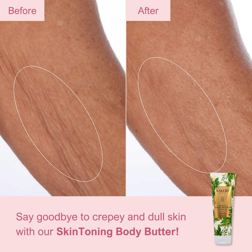 Nakery Skin Toning Body Butter – Peptide Firming Lotion for Crepey Skin | Summer Rain