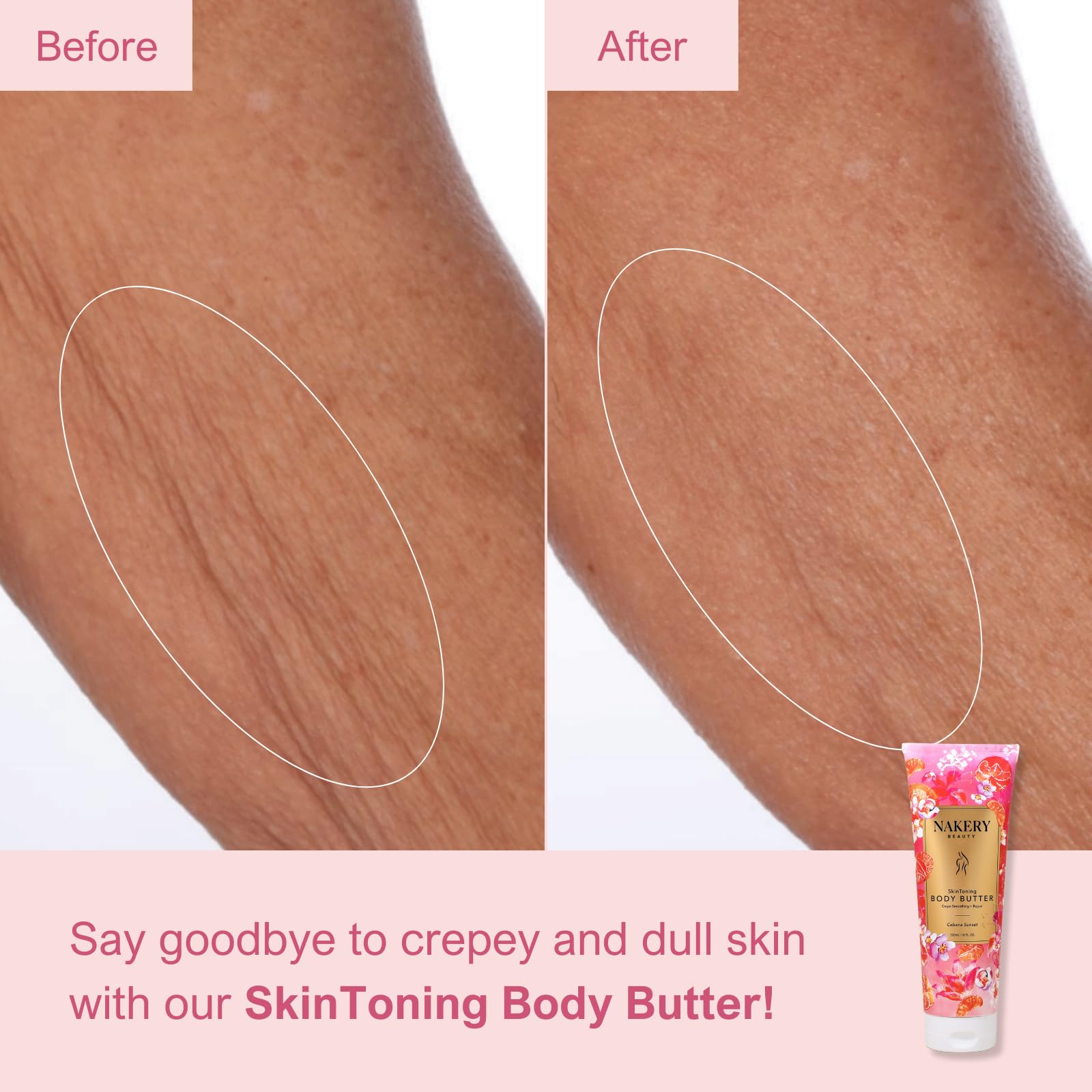 Nakery Skin Toning Body Butter – Cabana Sunset | Peptide Firming Lotion for Women