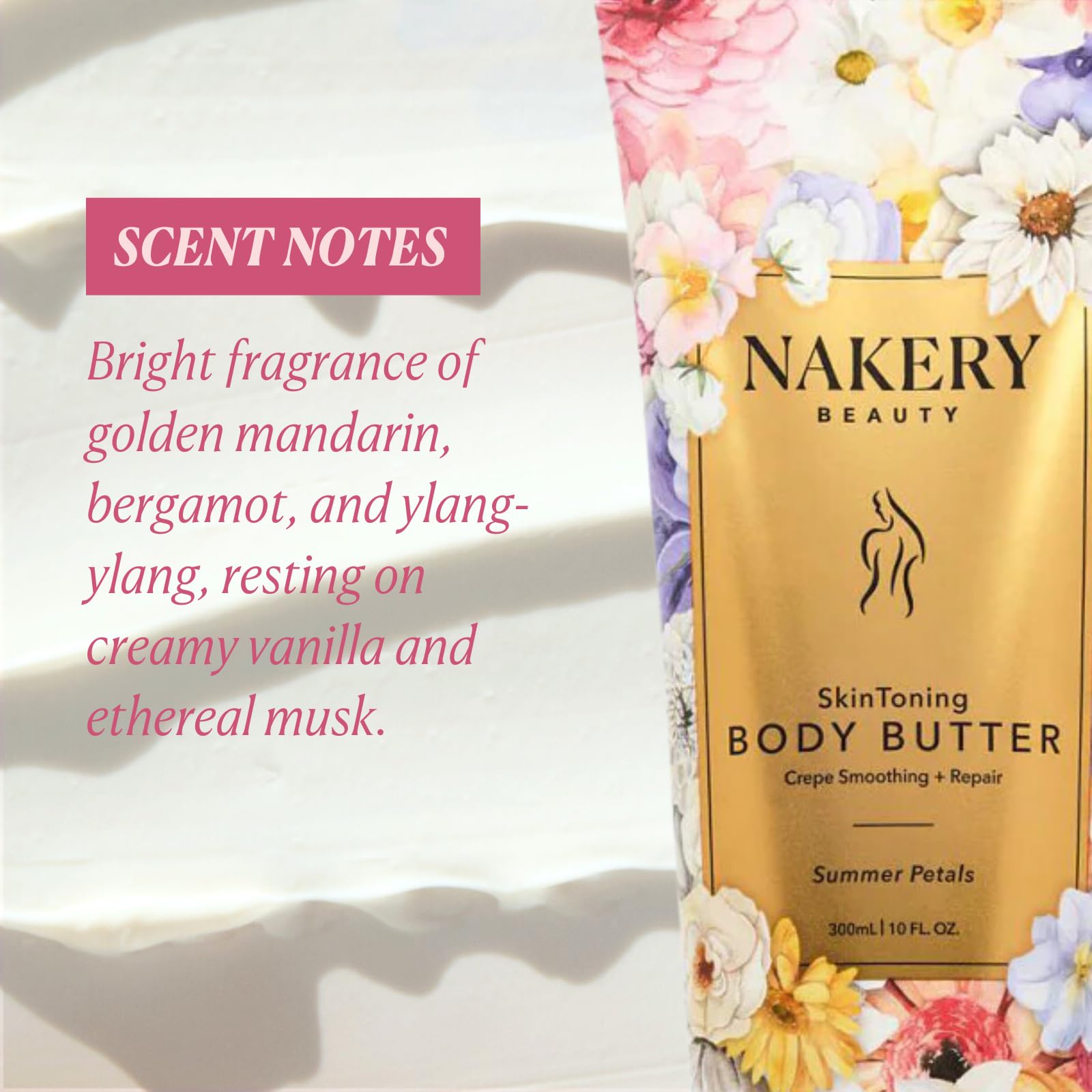 Nakery Skin Toning Body Butter – Peptide Firming Lotion for Crepey & Sagging Skin