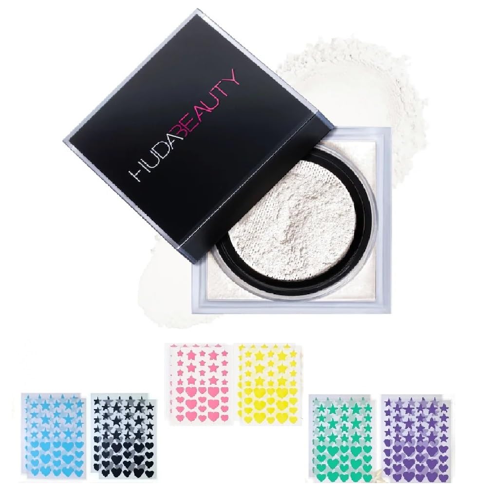 NAPH H.U.D.A Beauty E-Bake Loose Setting Powder 0.71 oz / 20 g (Sugar Cookie) + Bonus Acne Patch — Longwear, Airbrushed Finish
