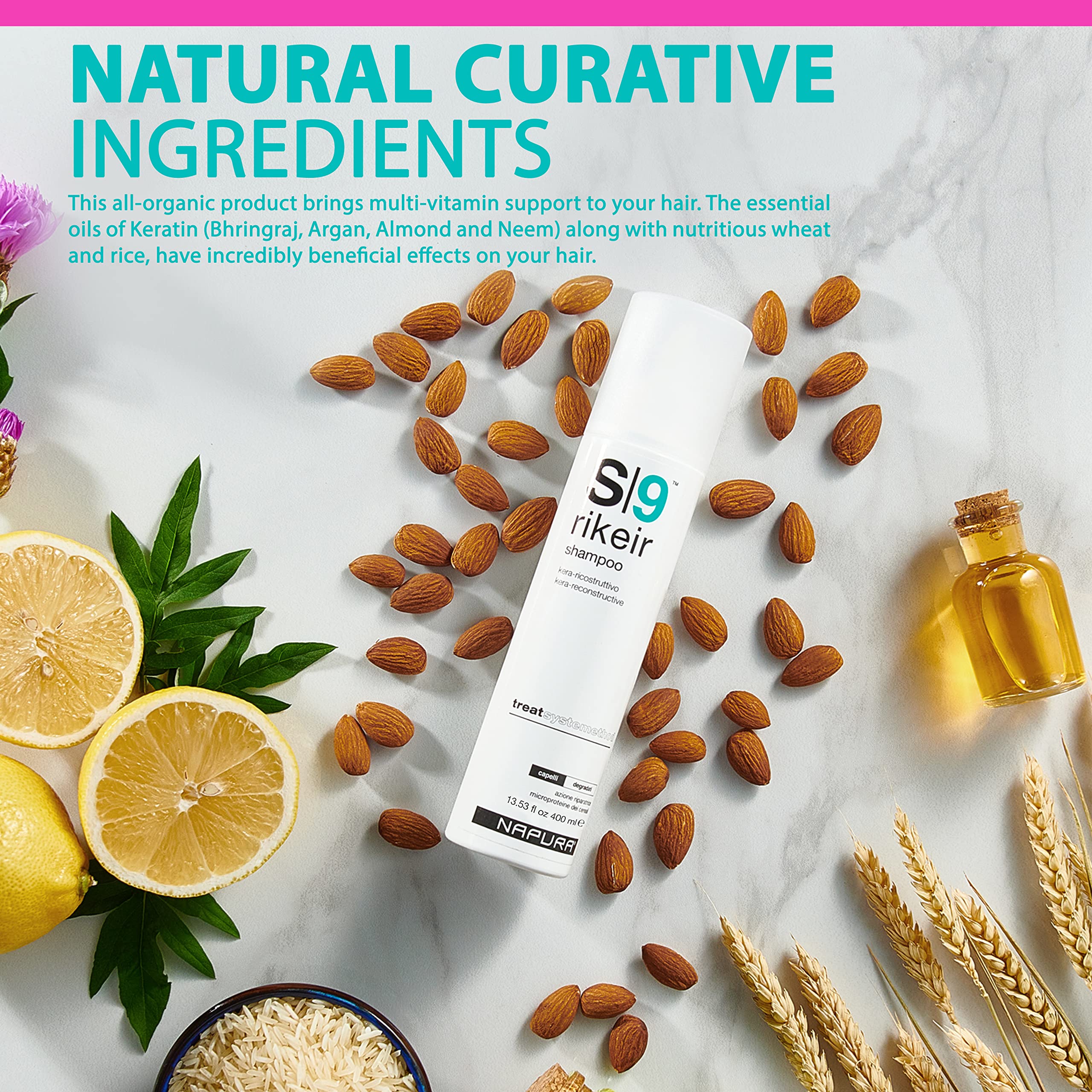 NAPURA S9 Professional Moisturizing Shampoo for Damaged Hair | Sulfate & Paraben Free, Color Safe