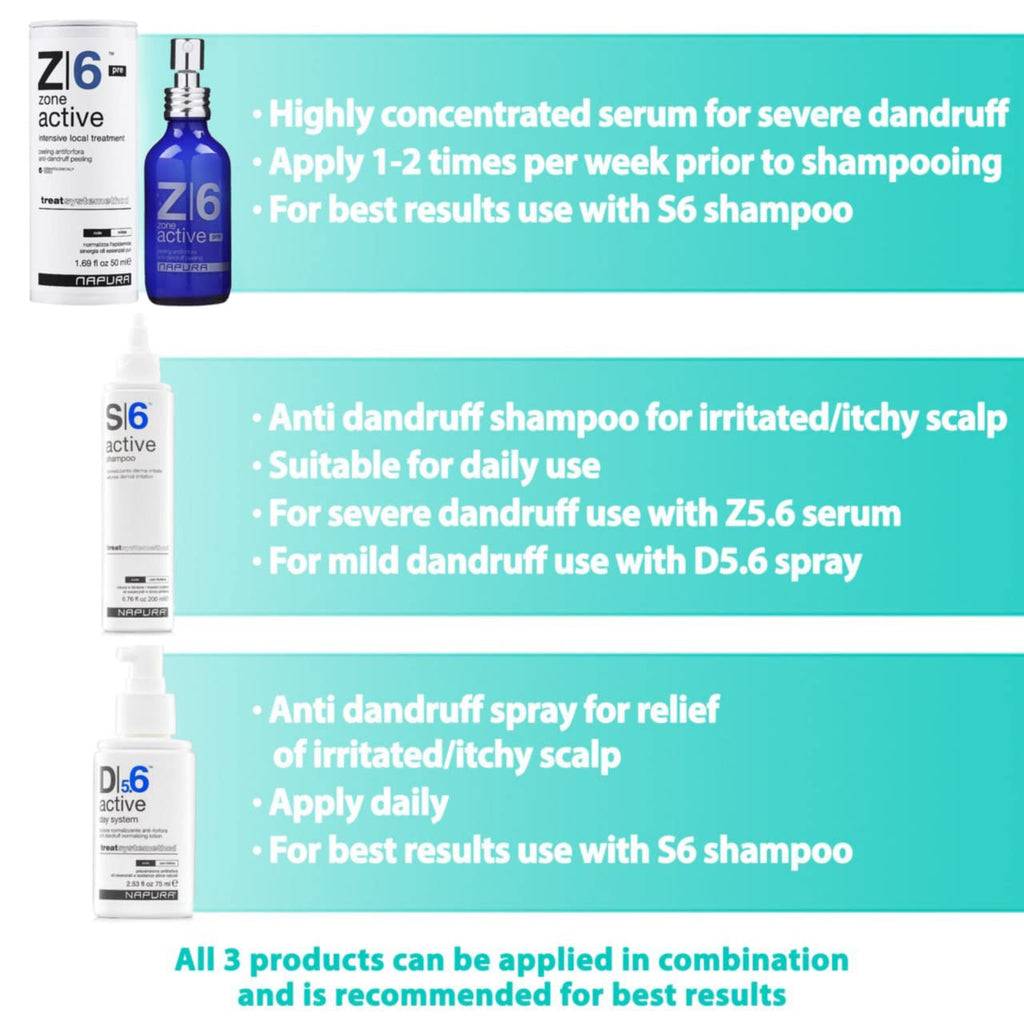 NAPURA Z6 Anti Dandruff Serum for Dry, Itchy & Sensitive Scalp | 1.69 fl oz