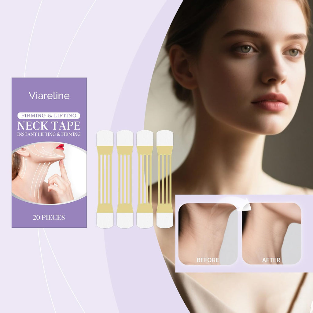 Nascence Neck Lift Tape – Invisible, Hypoallergenic 20 Pcs for a Smoother Neck