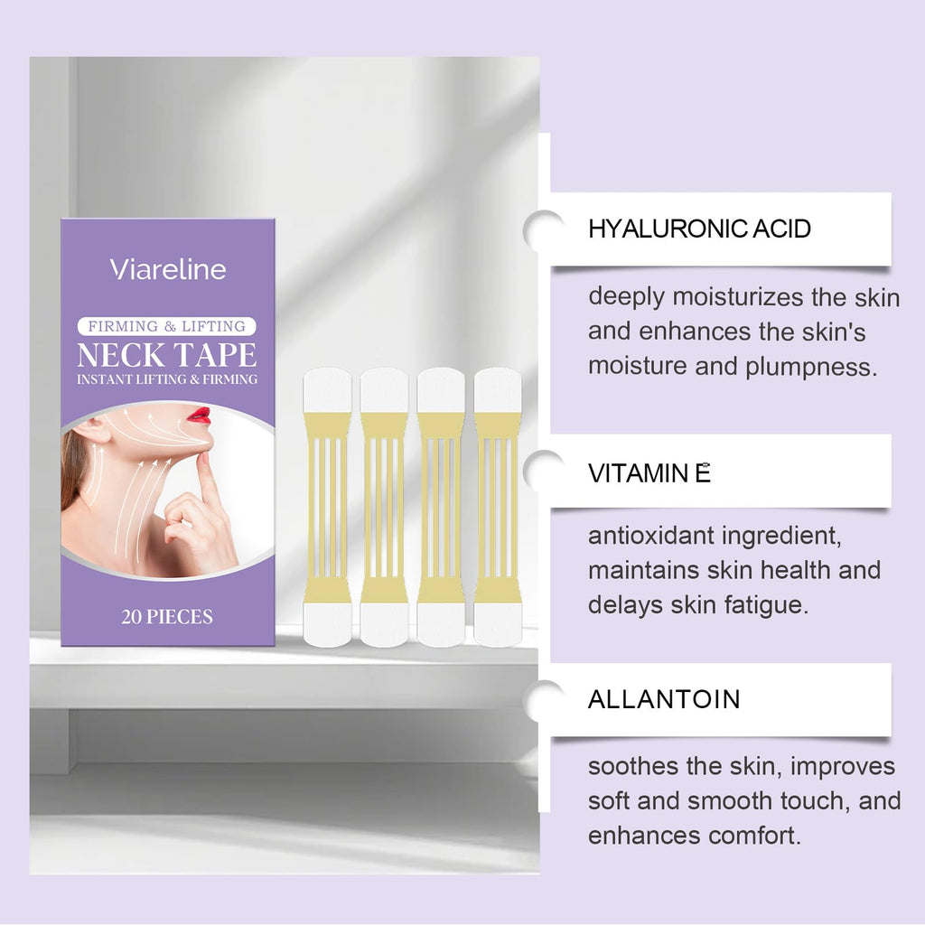 Nascence Neck Lift Tape – Invisible, Hypoallergenic 20 Pcs for a Smoother Neck