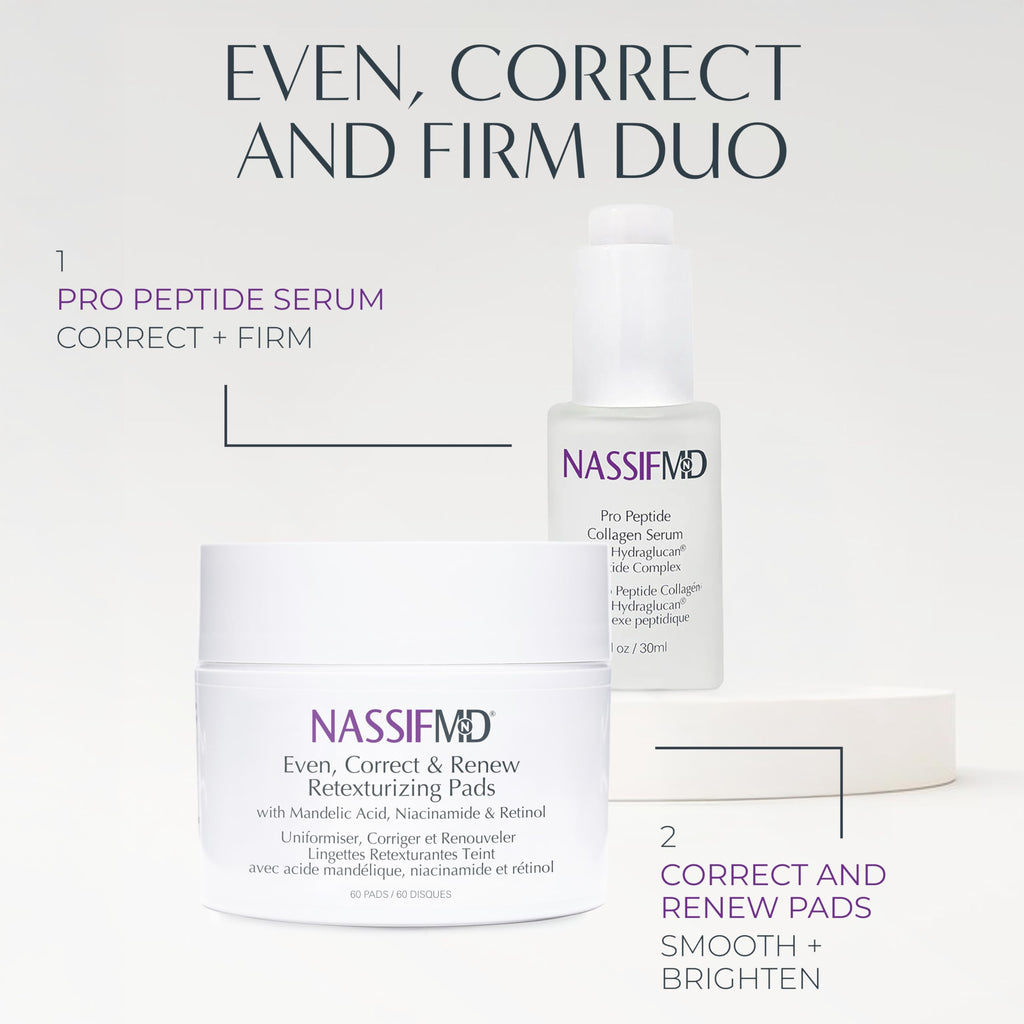 NassifMD Even, Correct & Renew Retexturizing Pads | Facial Peel for Texture & Tone