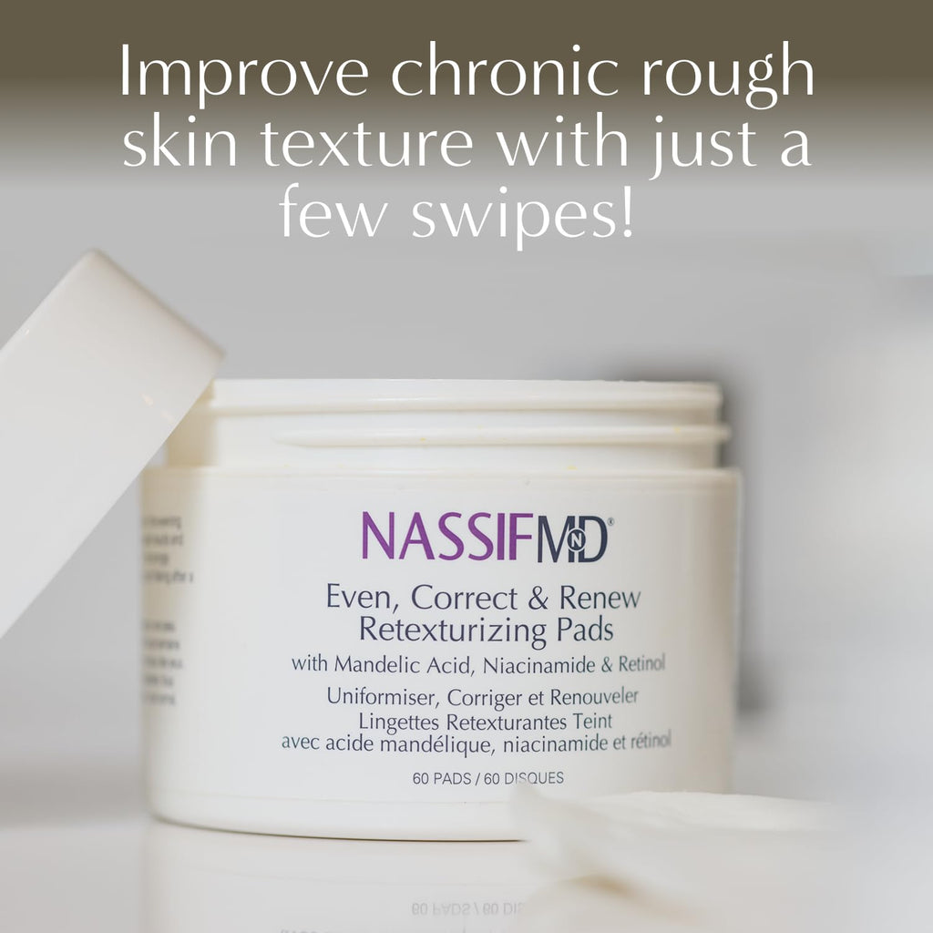 NassifMD Even, Correct & Renew Retexturizing Pads | Facial Peel for Texture & Tone