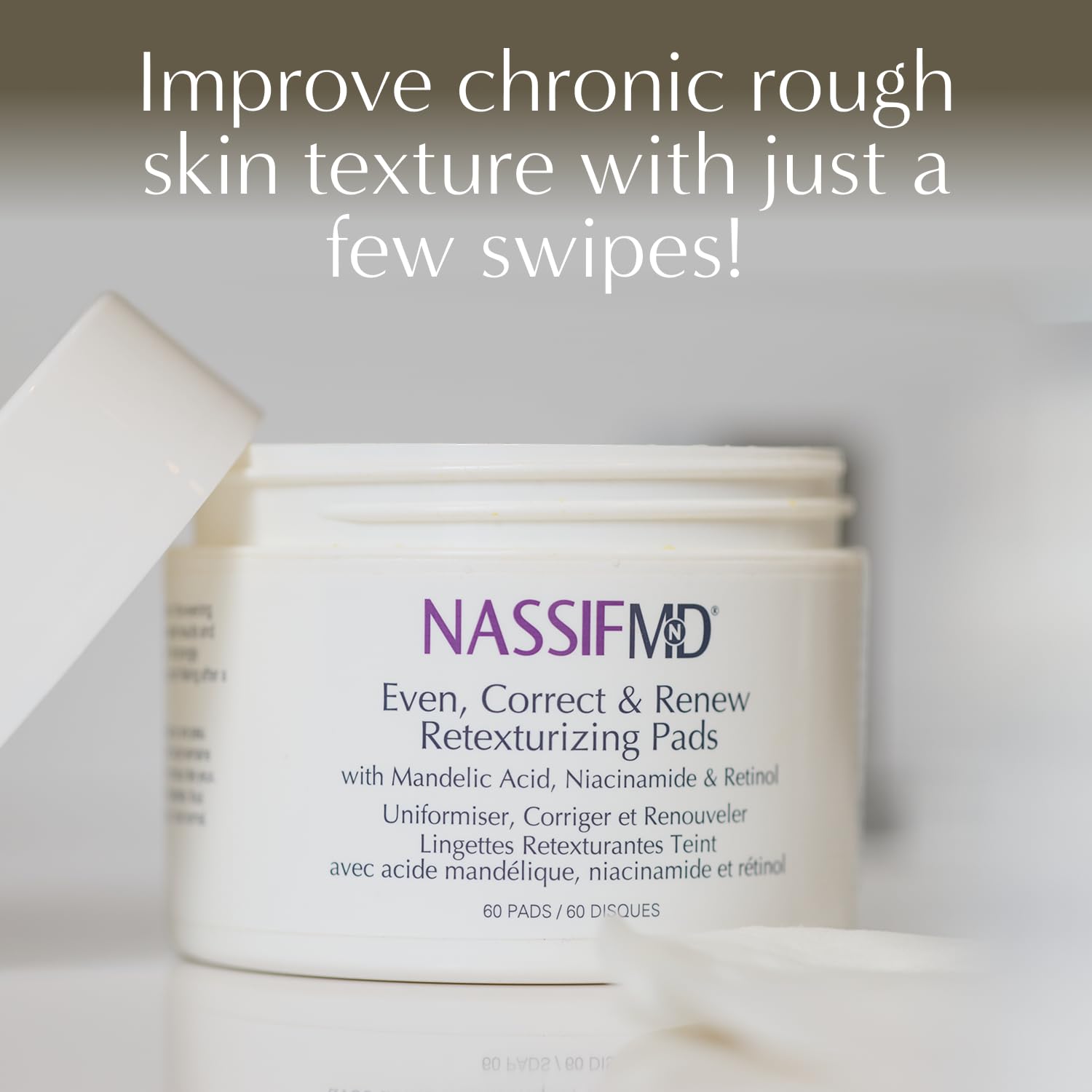 NassifMD Even, Correct & Renew Retexturizing Pads | Facial Peel for Texture & Tone