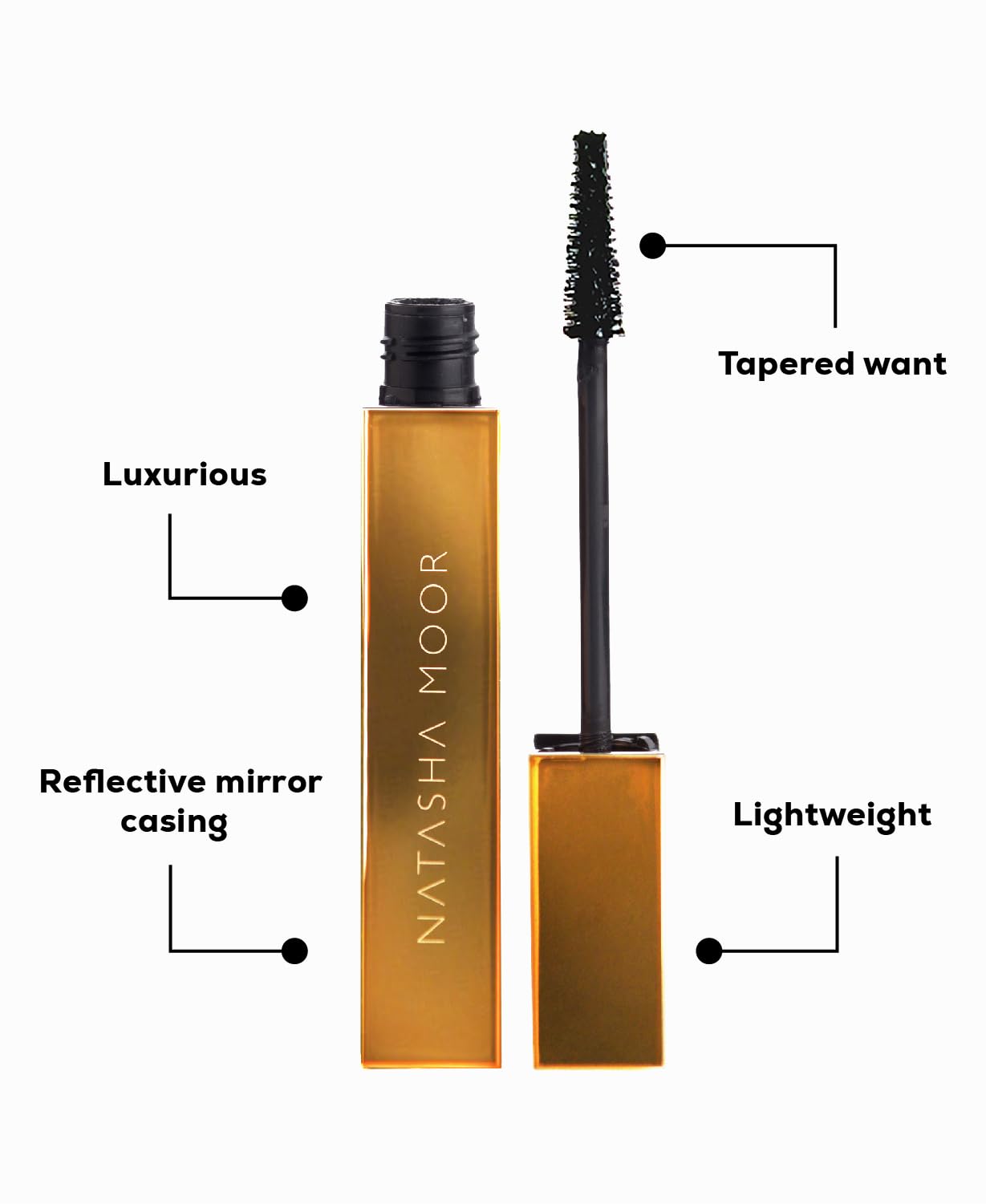 NATASHA MOOR Moor Power Mascara – Luxurious Volumizing, Lengthening & Waterproof Formula