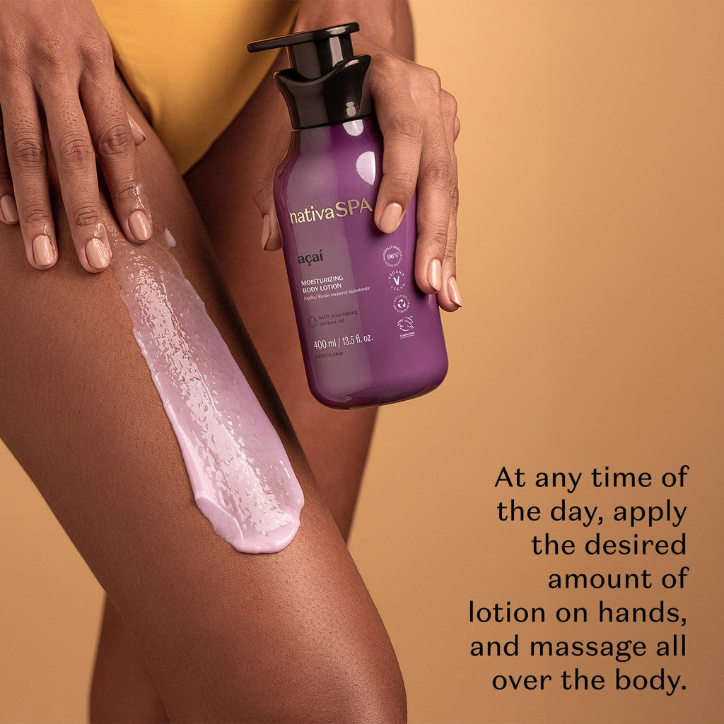 NATIVA SPA by O Boticário – Açaí Moisturizing Body Lotion | Long-Lasting Hydration, Lightweight Fragrance, 13.5 oz