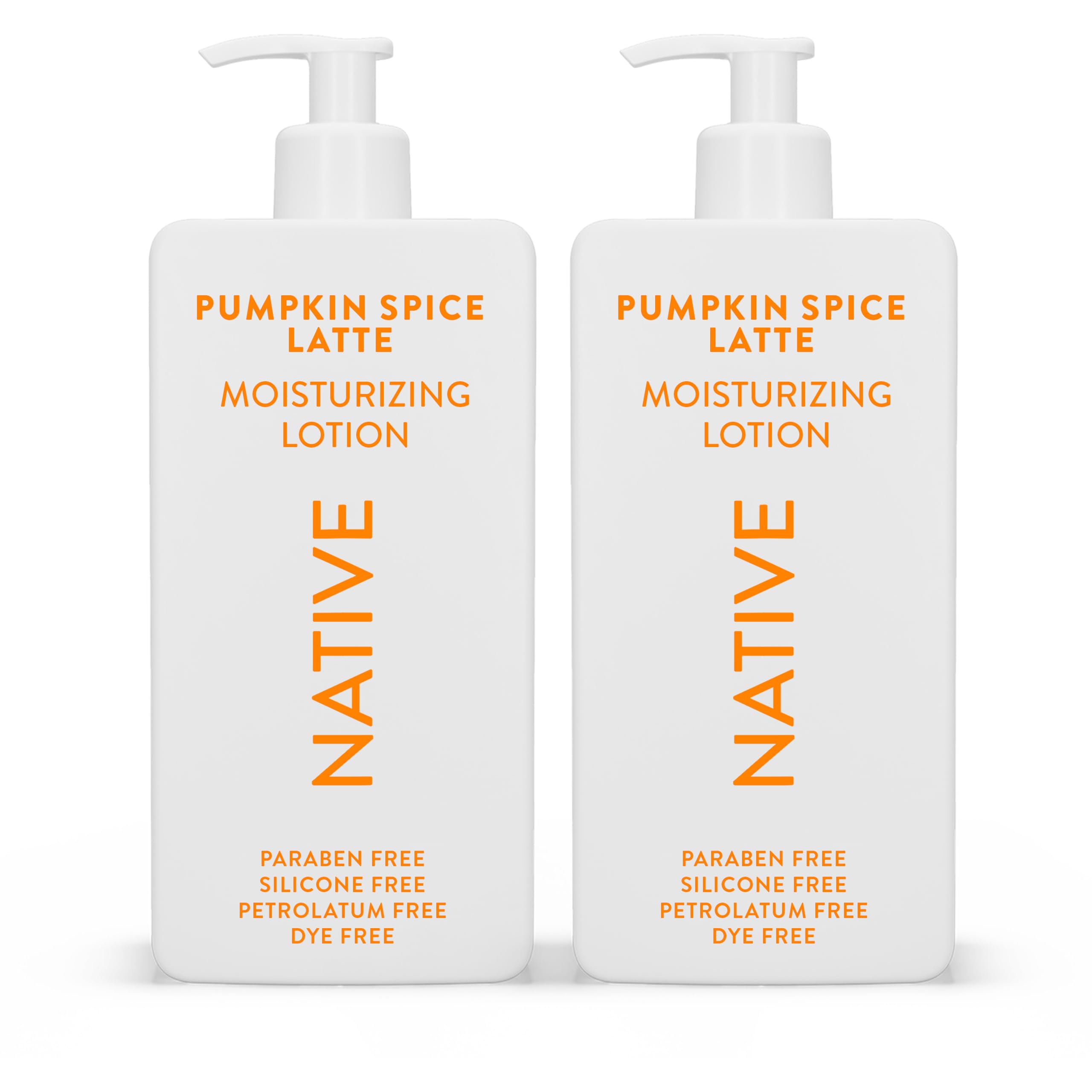 Native Pumpkin Spice Latte Body Lotion – 16.5 oz, 2-Pack | Silicone, Paraben & Dye Free Hydration